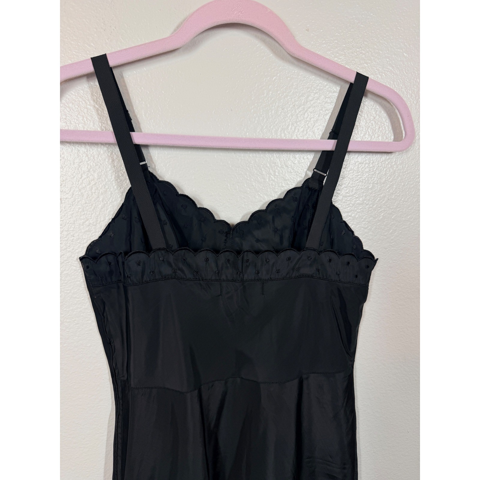 Barbizon Full Slip Sz 12 Miss Black Nylon Tafetta Candies 1960’s Tafredda