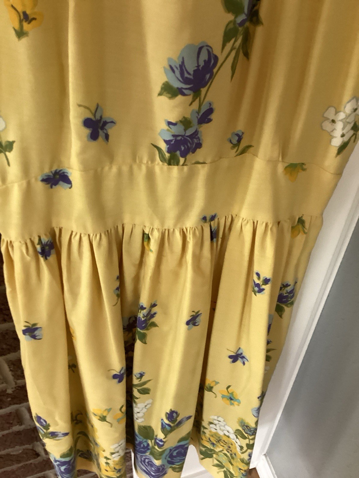 Home Made Yellow Floral Amish Dress Women’s Small Cottage Prairie Style