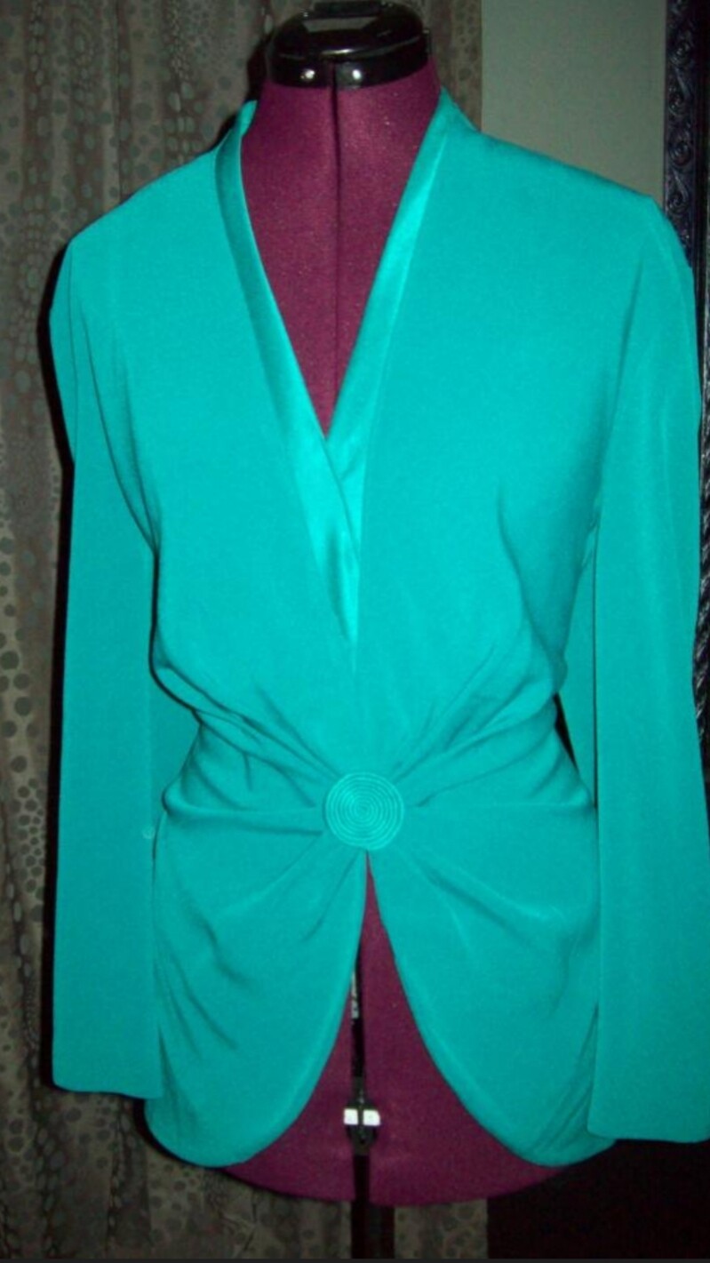 VINTAGE 80s DAYMOR COUTURE DRESS SUIT JACKET TOP WOMENS SIZE XL