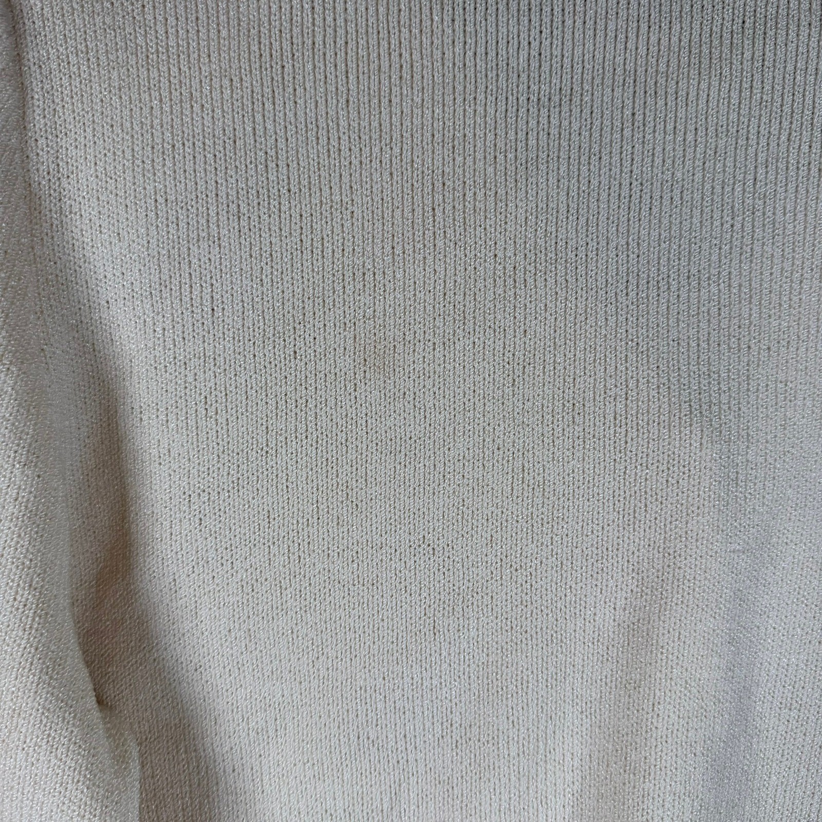 J.S.S. Vintage Women Wool Viscose Knit 2 Piece Cardigan Skirt Set Cream Green