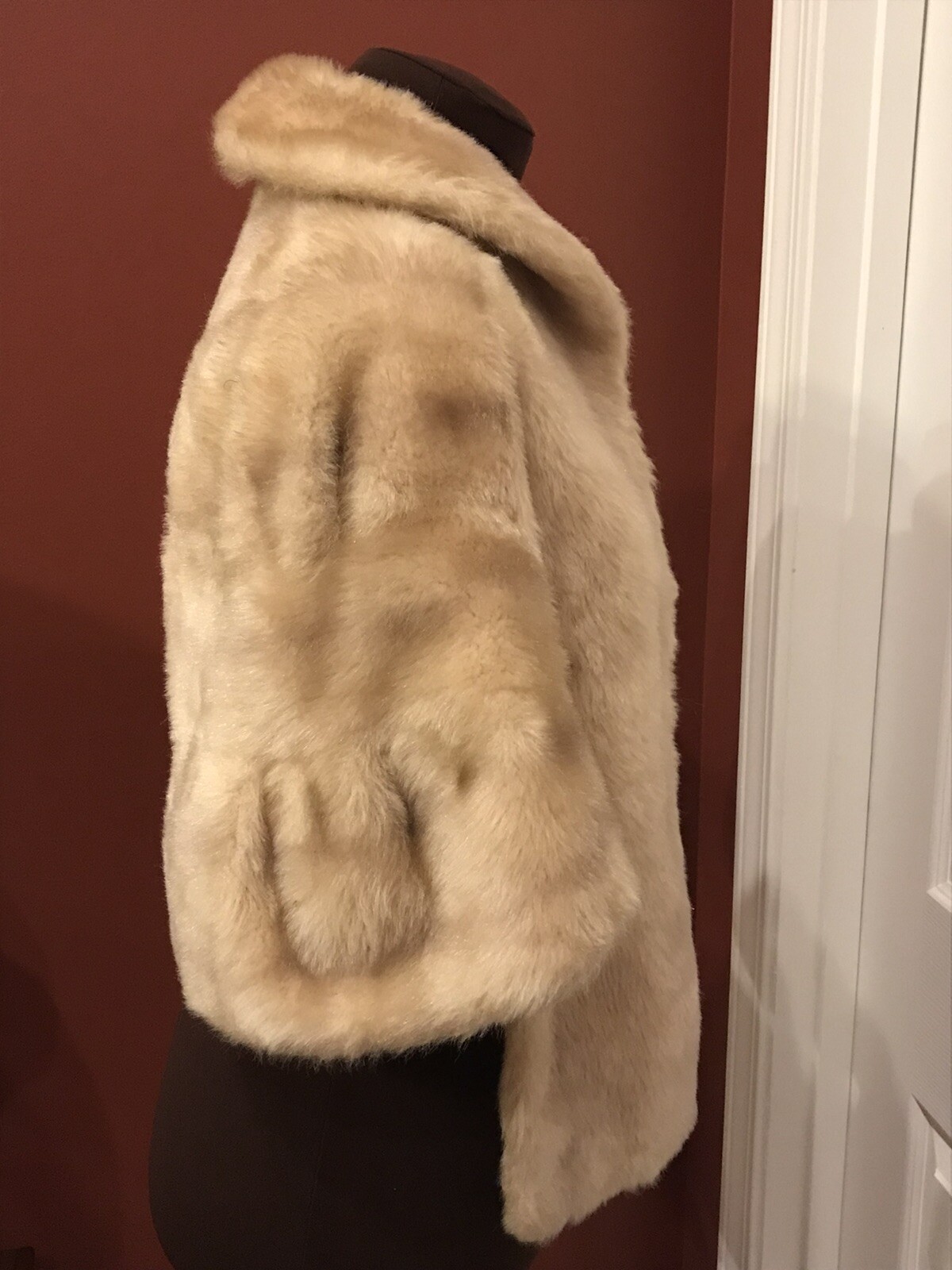 Regina Glenara by Glenoit Faux Fur Cape Shrug VINTAGE light brown