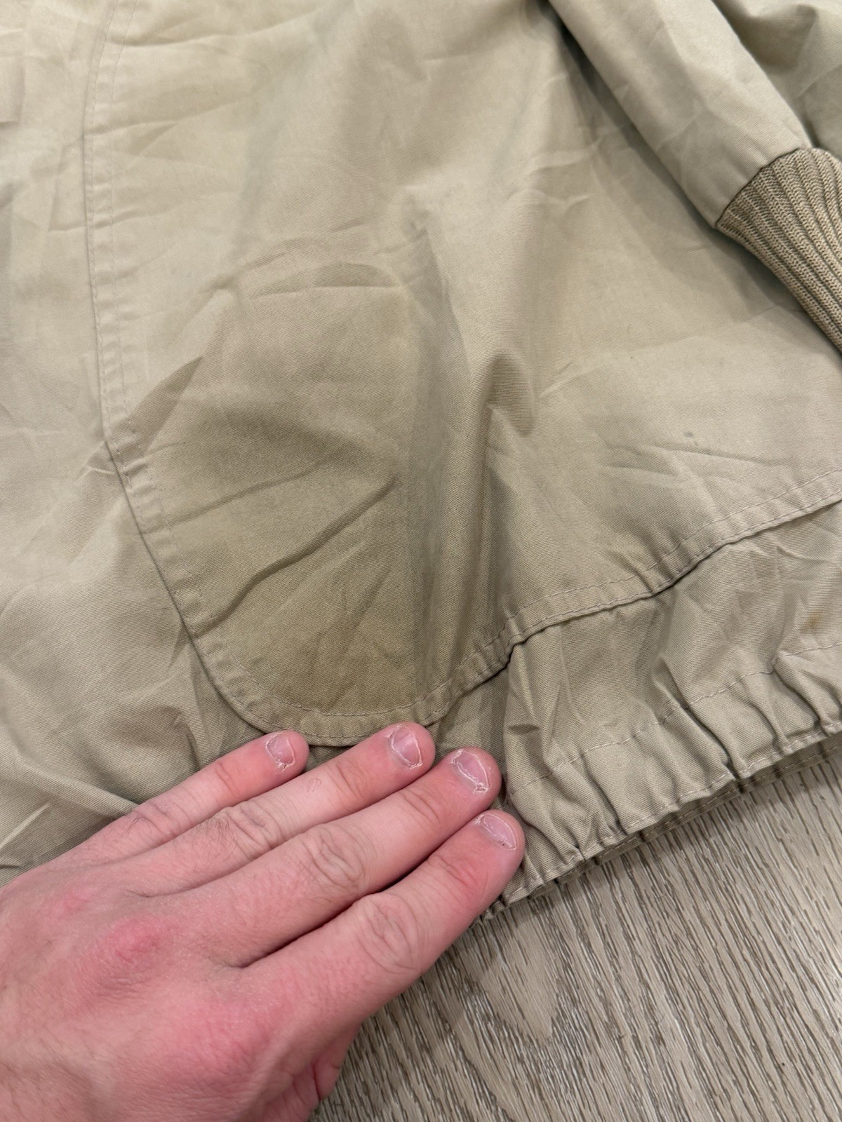Vintage Foxland By Lanson Tan Khaki Jacket Women’s Size 16 Stains Shown Workwear