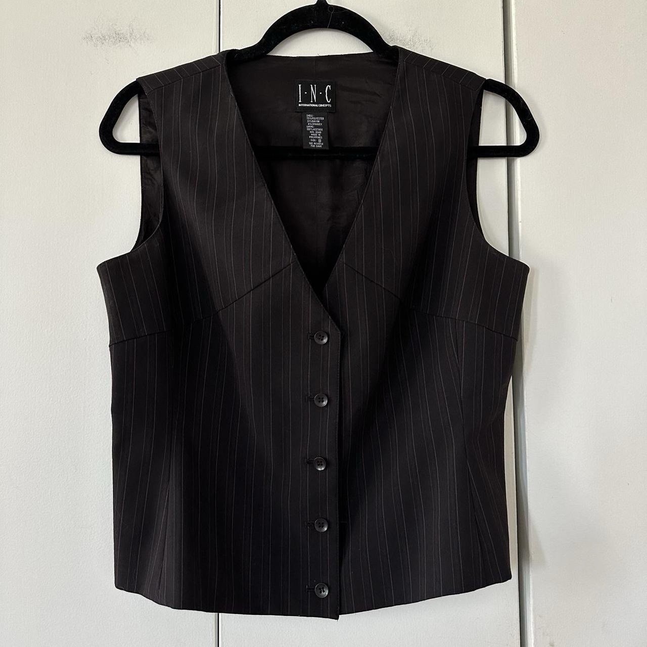 Vintage 90s/Y2K Striped Waistcoat Trouser Set I.N.C International Concepts M/L