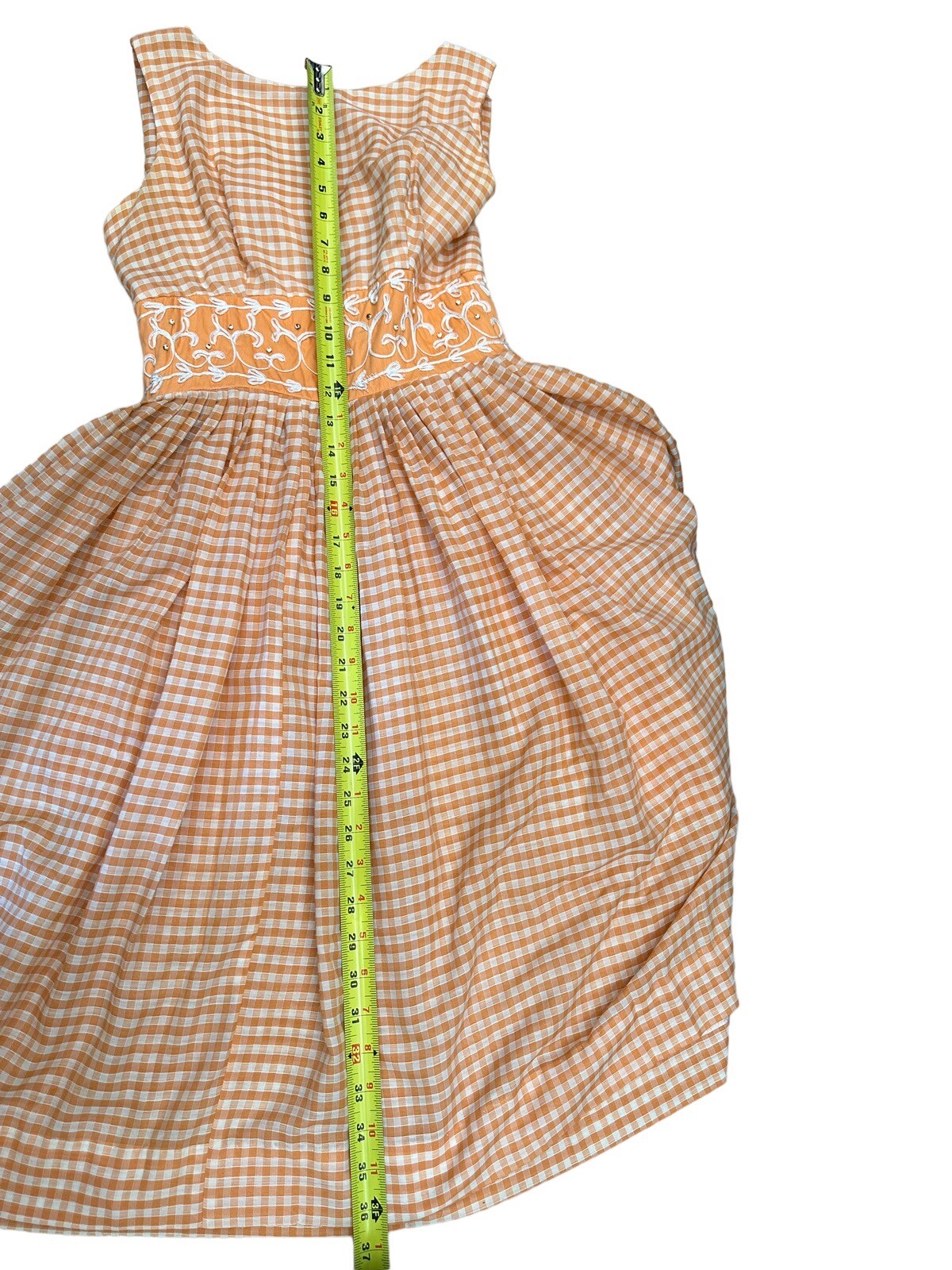 Vintage 1960’s Stanton Jrs. Gingham Cottagecore High Waisted Trill Dress