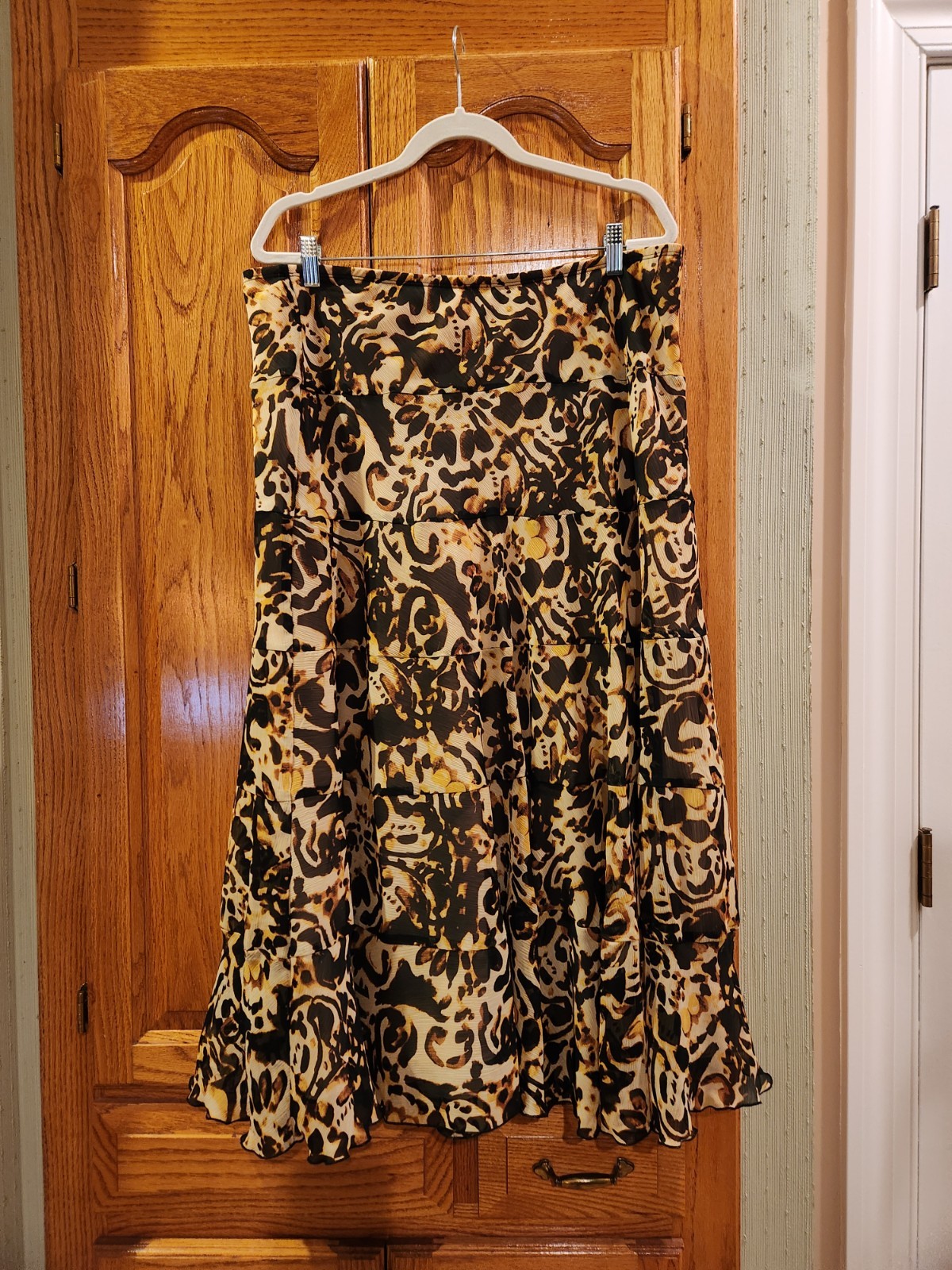Ruby Rd Lined Maxi Skirt Sz 18 & Liz Claiborne Black Tunic Top XL 2pc Outfit