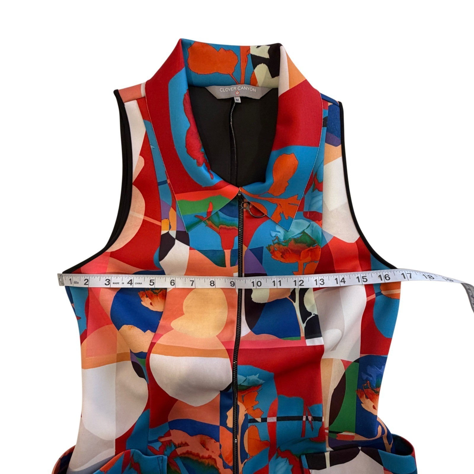 Rare Clover Canyon Designer Wearable Abstract Art Zip Pocket Dress USA Medium