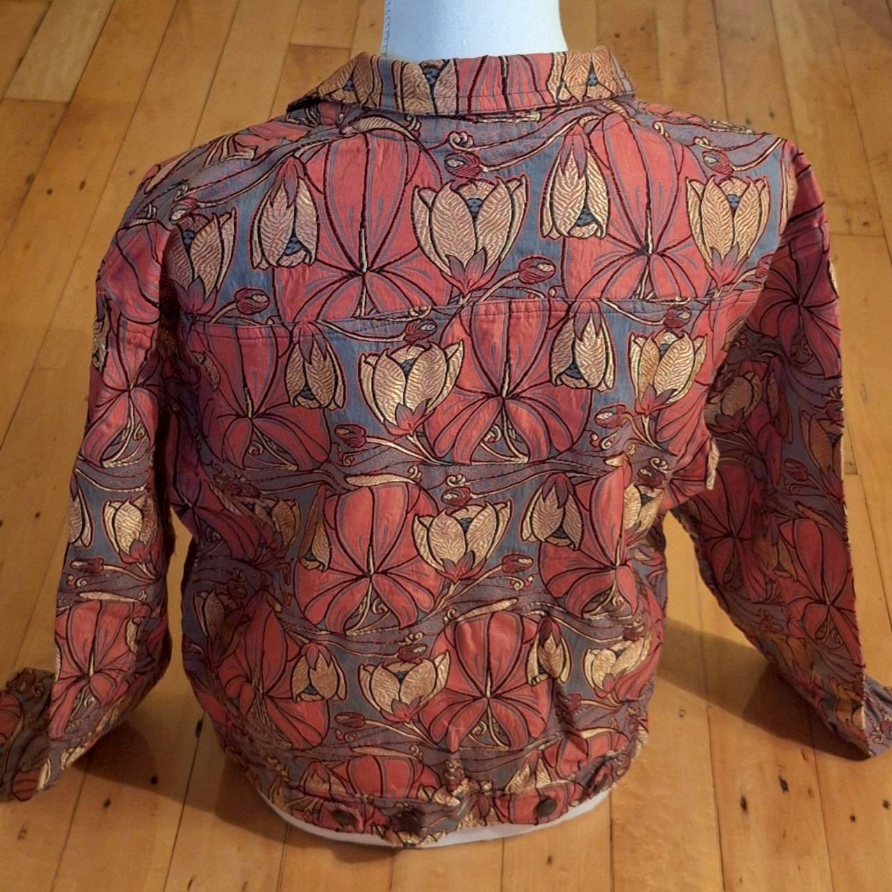 Vintage 80s/90s Jacquard Brocade Jacket Art Nouveau – Showroom Single, New