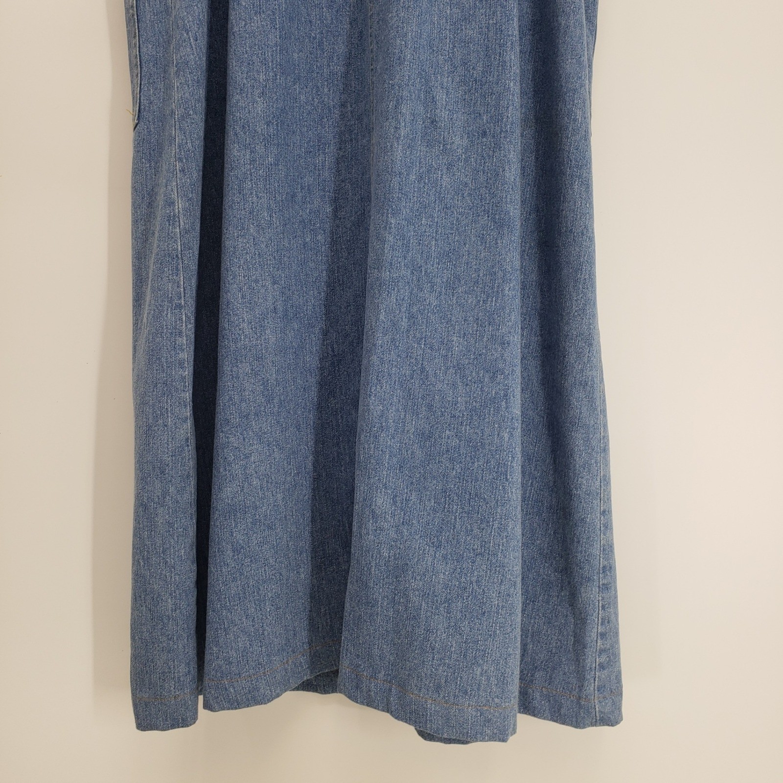 Vintage 90s The Disney Store Winnie the Pooh Denim Jumper Dress Women M Blue