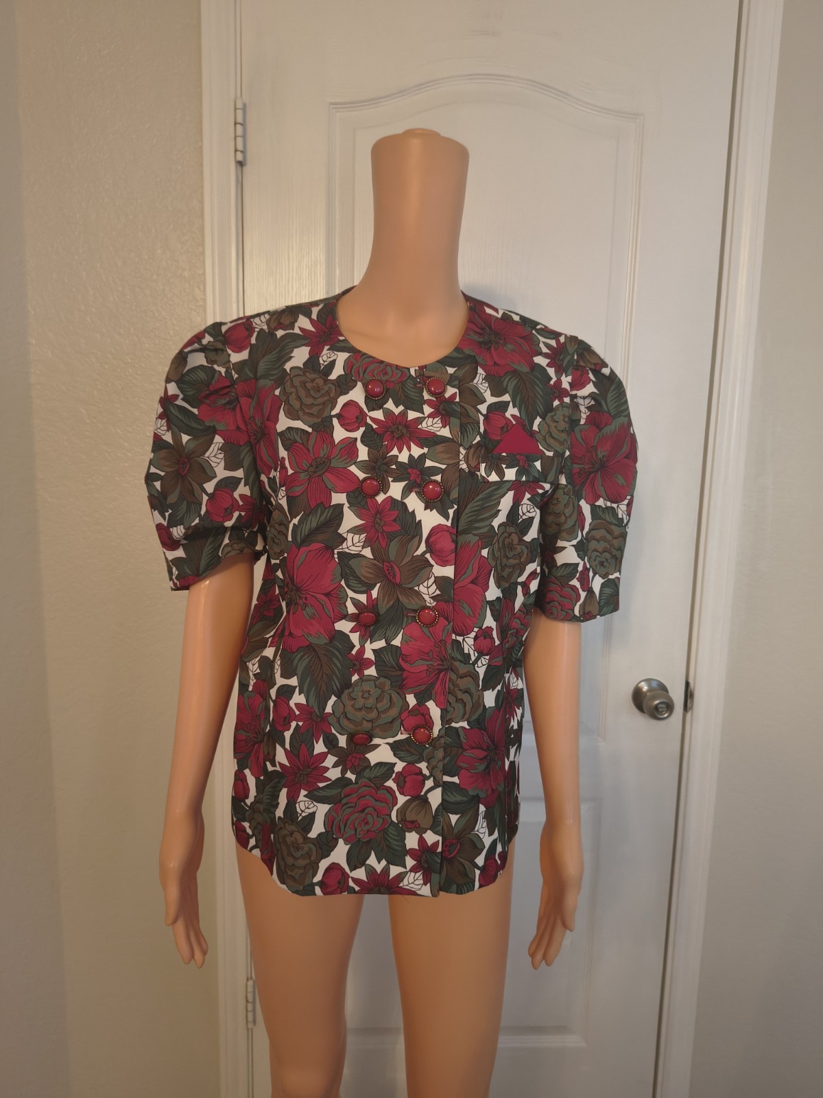 Vintage Christmas Cottagecore Farmhouse Cabincore Jacket Top Approx Size M -DP34