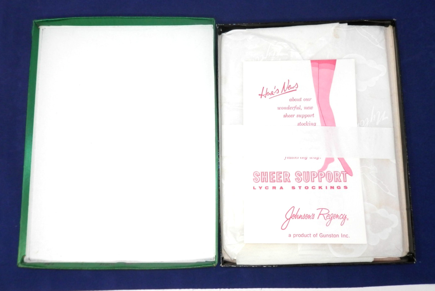 Vintage 50s Johnson’s Regency Seamless Stockings • Thigh High S White 28″ NOS