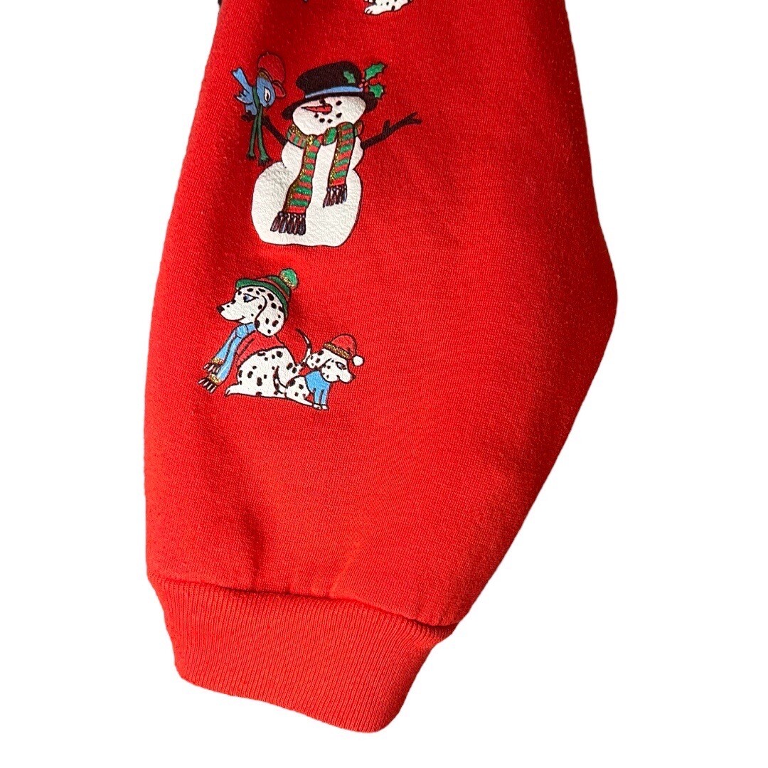 VTG YS AMERICA Joy Graphic Ringer Christmas Sweatshirt