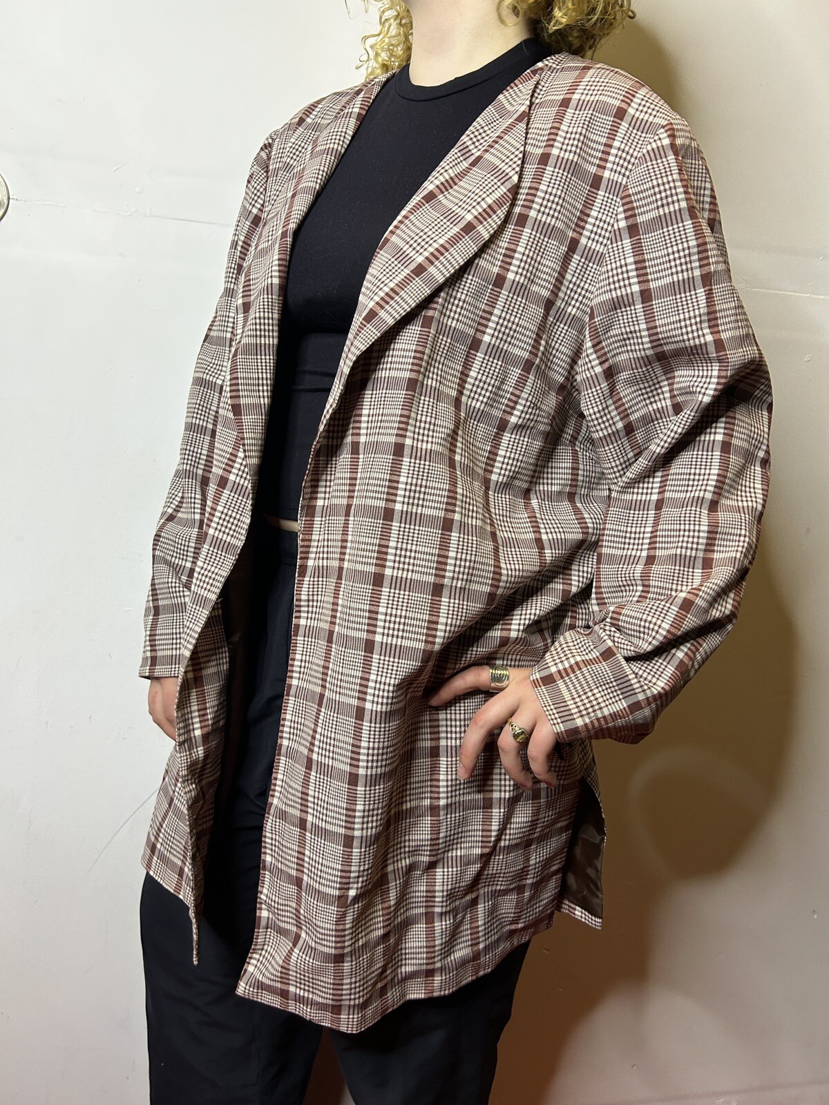 Vintage Australian 1980s The Clothing Company Plaid Chesterfield Coat AU 20