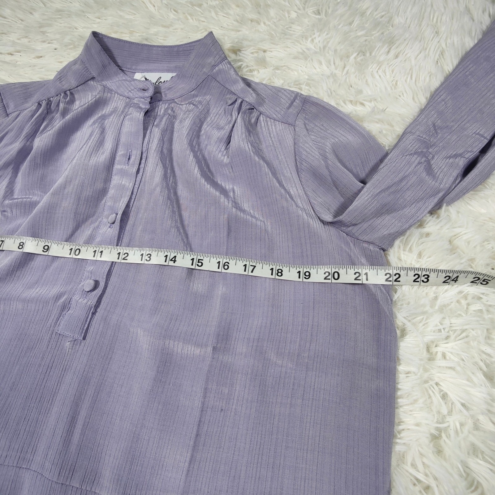 Vintage Malouf of Dallas 80s Retro Shift Dress Lilac USA L Mandarin Secretary