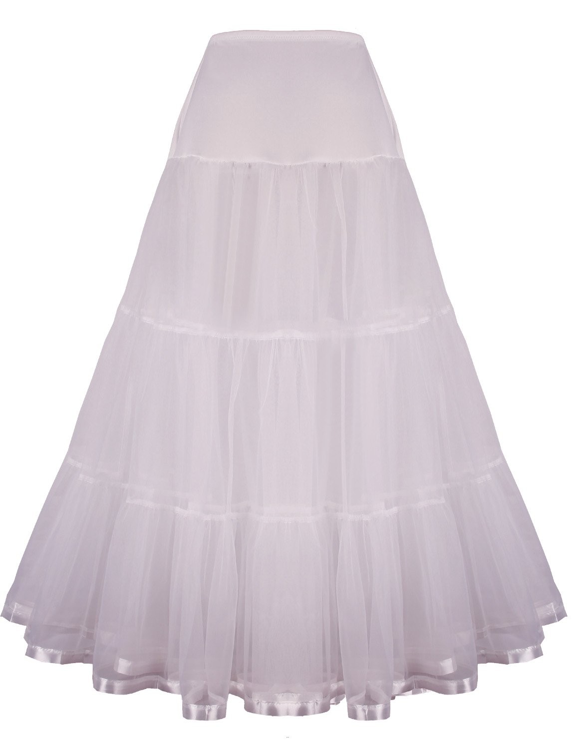 Women’s Floor Length Wedding Petticoat Long Underskirt Formal Dress XL-3XL Ivory