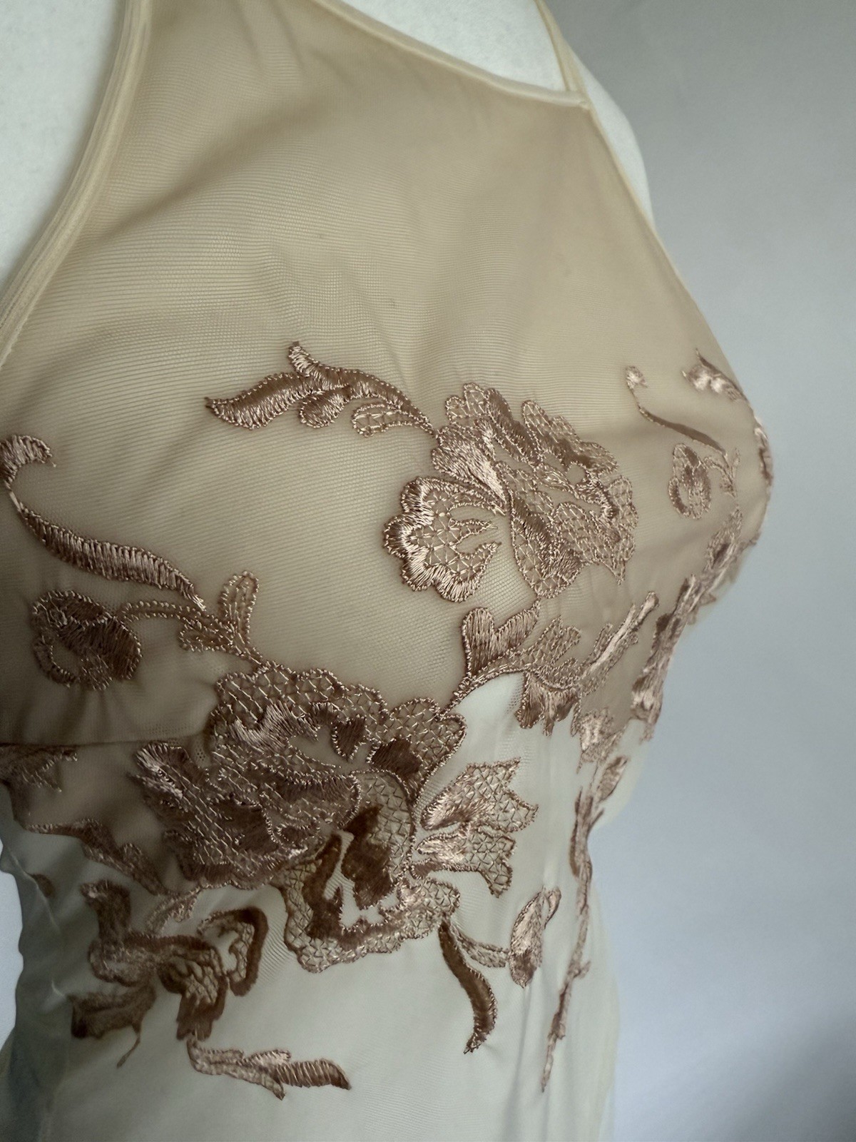 La Perla Sheer Ivory Nude Embroidered Camisole Sz Small 2 Vintage Rare!