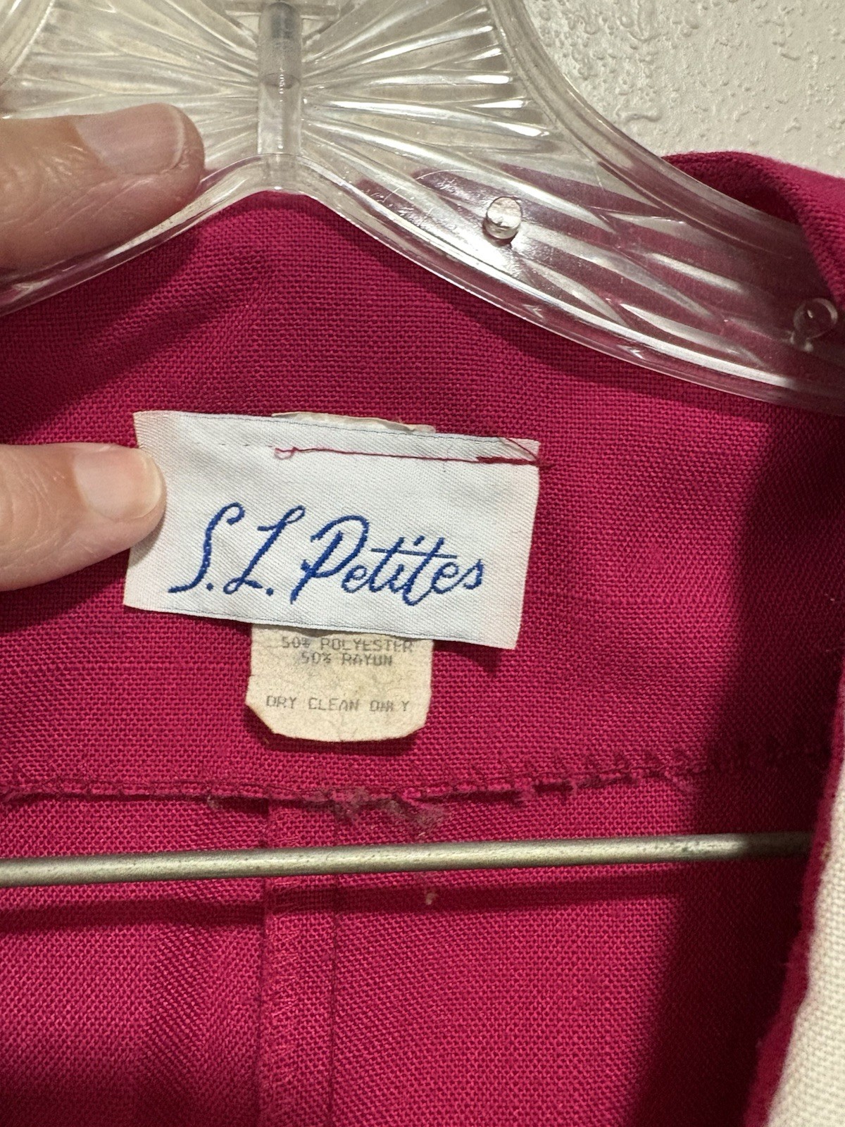 S L Petites Vintage Hot Pink Front Button A Frame Dress