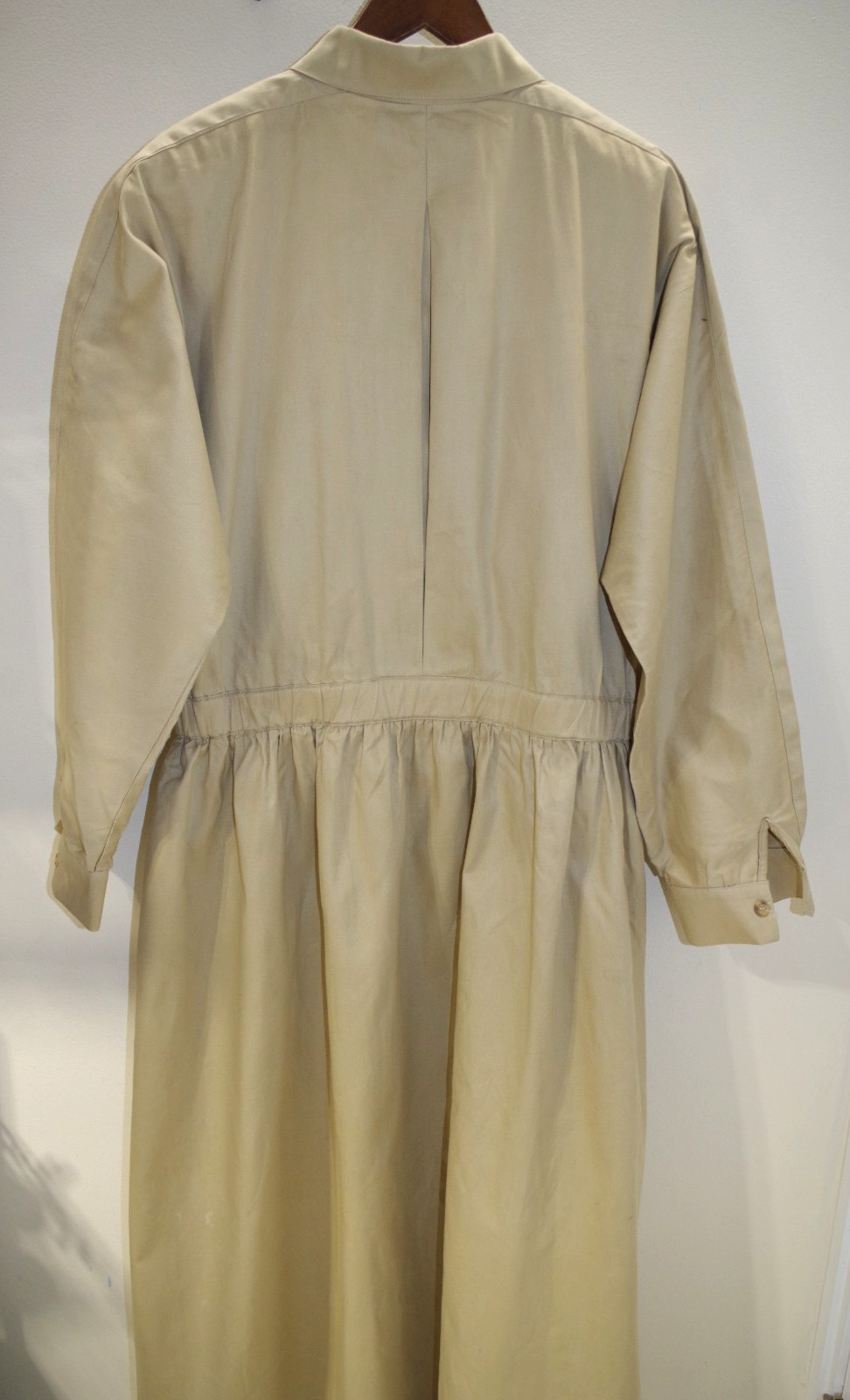 P2 NEW The Kollection 18 vintage 100% Cotton khaki tan Shirt Dress Taiwan R.O.C.