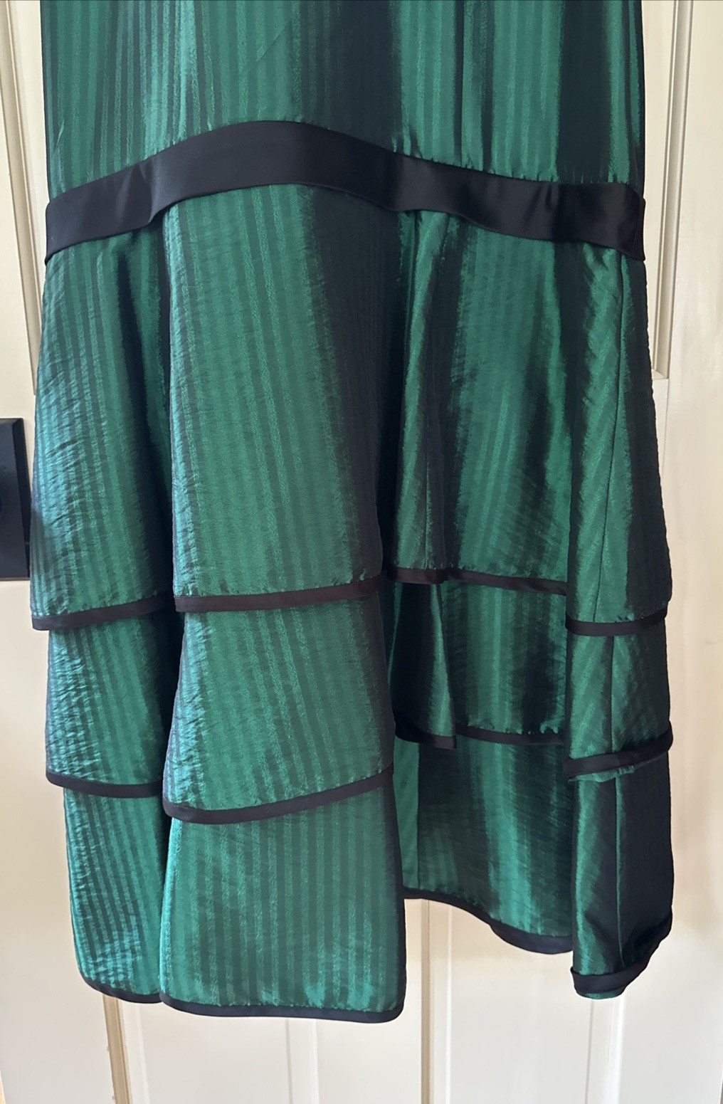 VtgJosh & Jazz Dress Sz 11/12 Green Tiered 1920’s Cocktail Regal Royal Gatsby