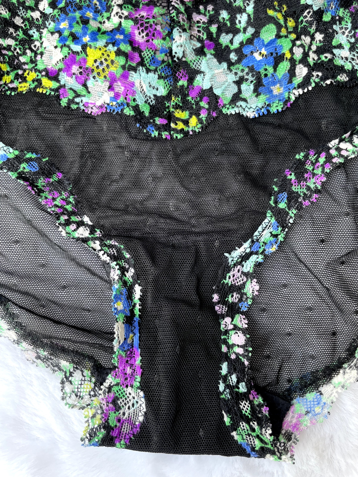 Vintage Victoria’s Secret Black Nylon Mesh Panty Sheer Bikini Sissy Briefs SZ.M