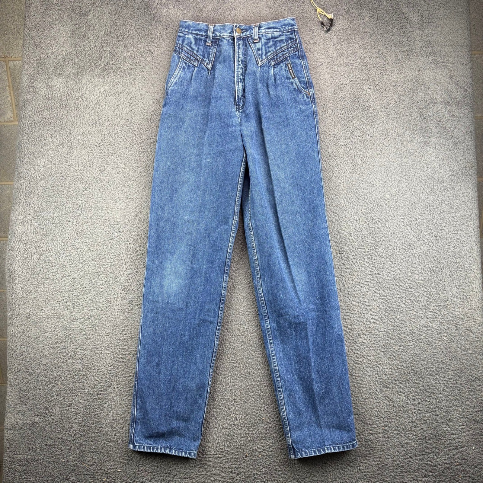 Rocky Mountain Vintage 90s High Waisted Pleated Western Jeans Blue Denim 25×33