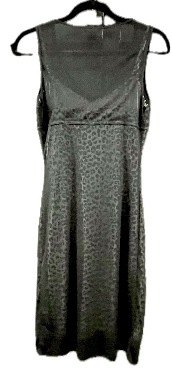 RARE Guess Vintage Y2K Black Sheer Leopard Mesh Slip Dress – Size: Small