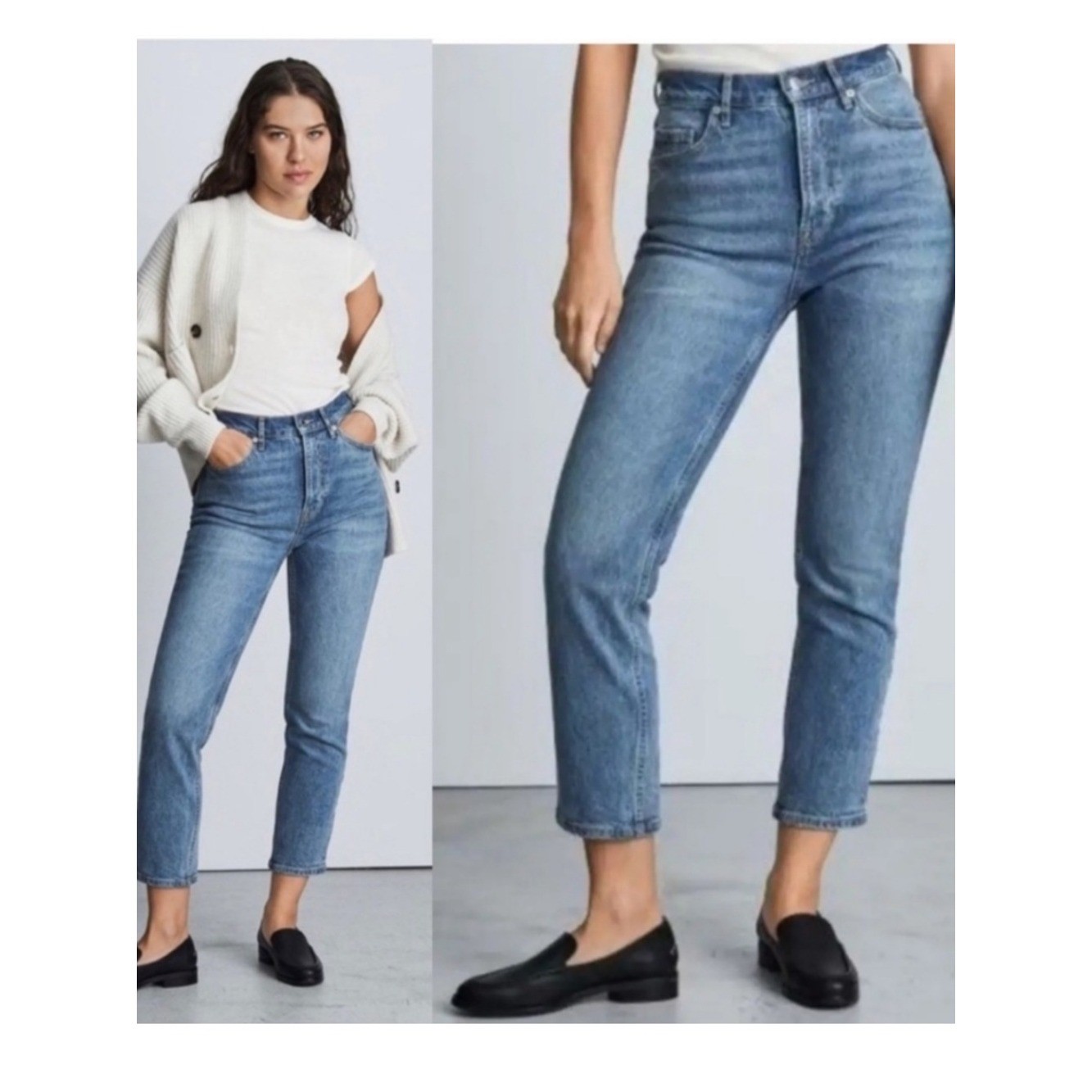 Everlane The Original Cheeky Jean 29 Crop Ankle Organic Cotton High Waisted EUC