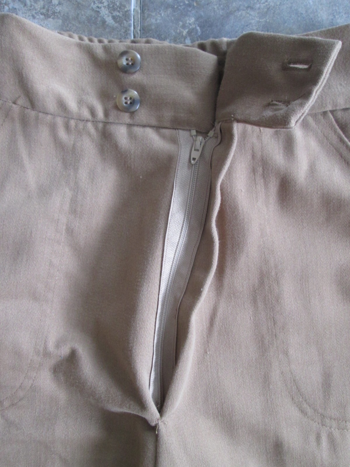 Vintage Original 70s Mom Pants 22×30 High Waist Wide Straight Leg Brow READ