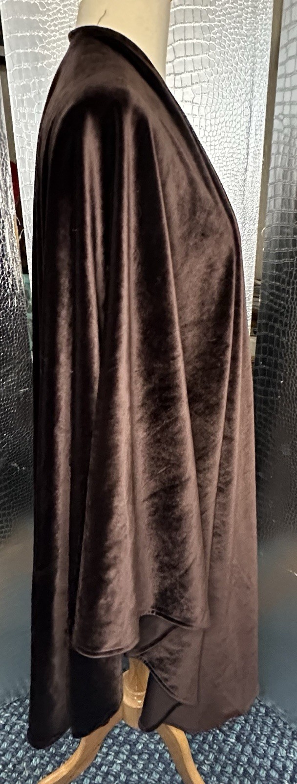 A Brod Vintage Chocolate Brown Velvety Cape