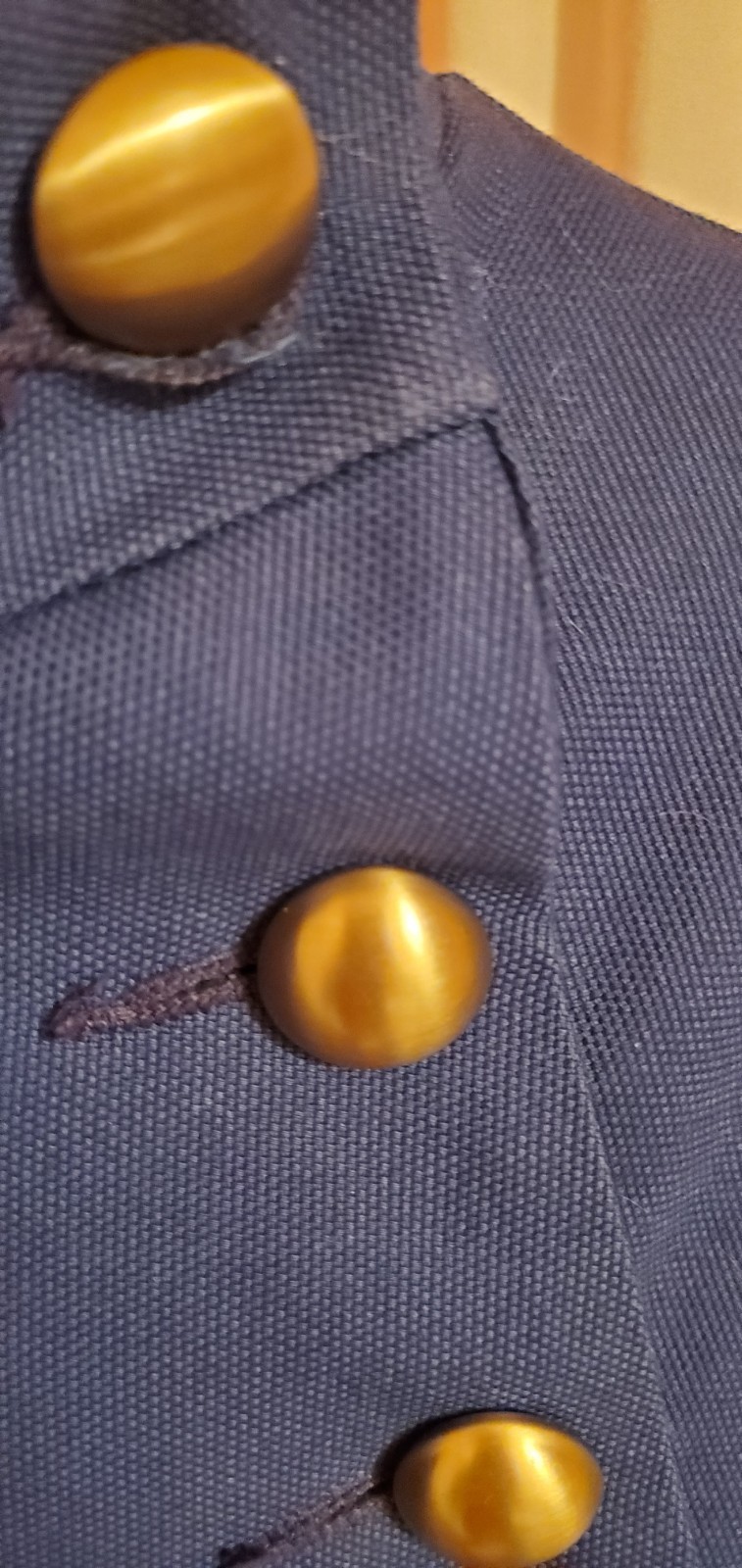 Vintage 60s Jerold Rain Coat Cape Mini Navy Military Gold Buttons Mod Go-Go