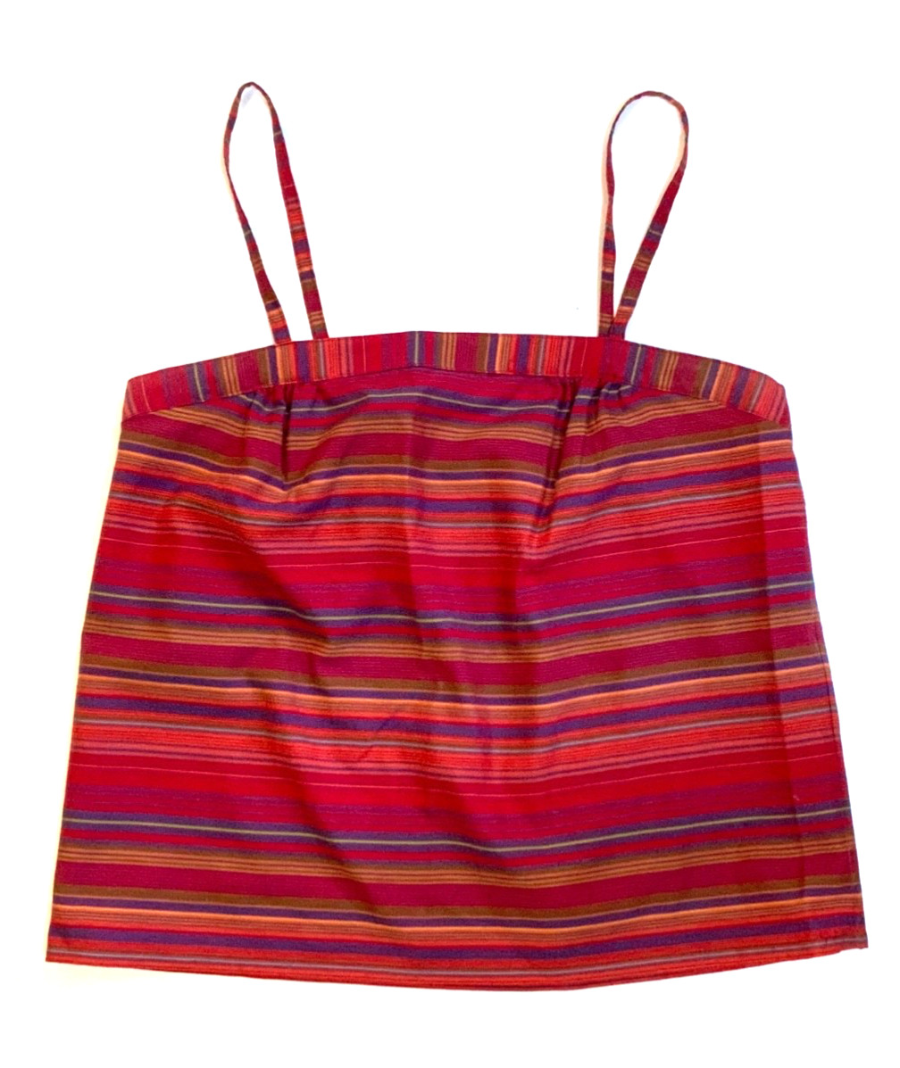 Vintage 80s Sasson Paris Cotton Striped Halter Top Tank Made in Hong Kong 10 11