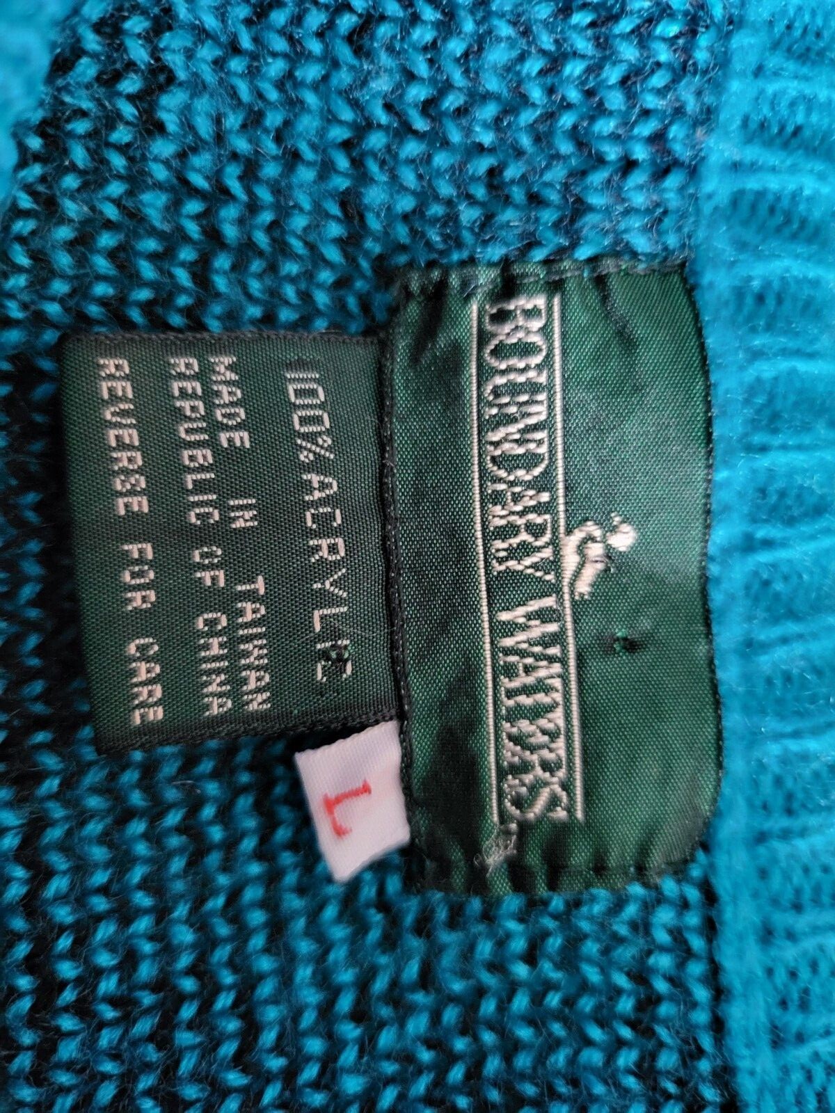Vintage 90s Boundary Waters Aqua & Black Geometrical Design Seater sz L Womens