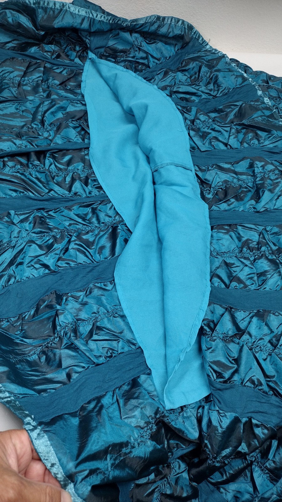 Vintage Grunge Teal Draped Skirt Midi Goth Lycra Stretch Zashi India New 90s