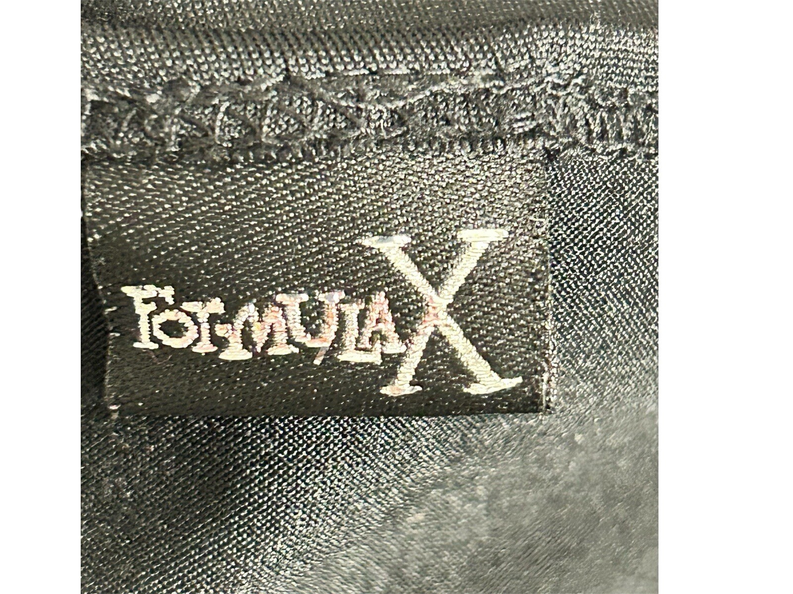 Vintage Y2K 90s Formula X Silver Studded Offset VNeck Black Top Small