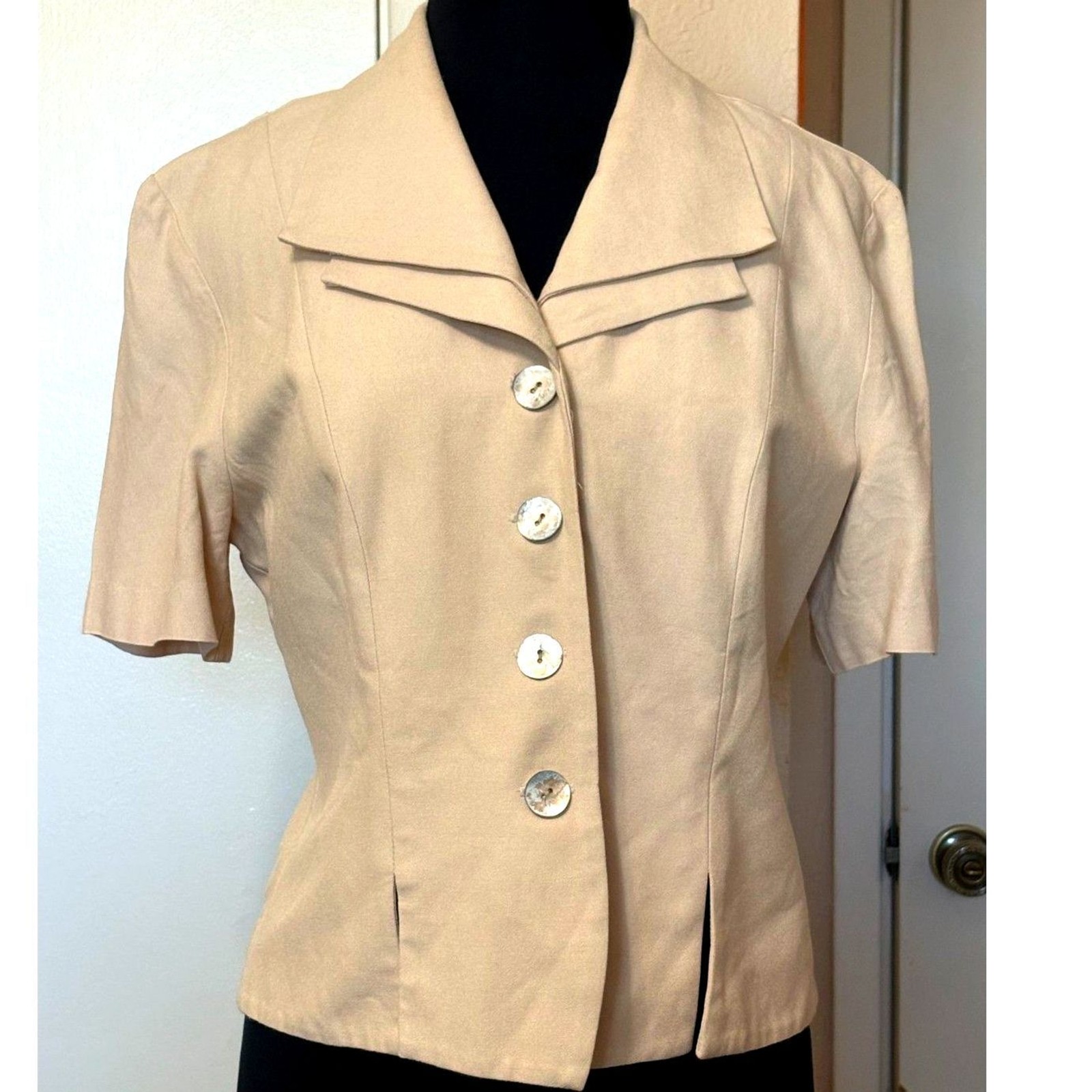 Cream Fit-and-Flare Jacket Blazer Dani Max Lois Snyder Vtg