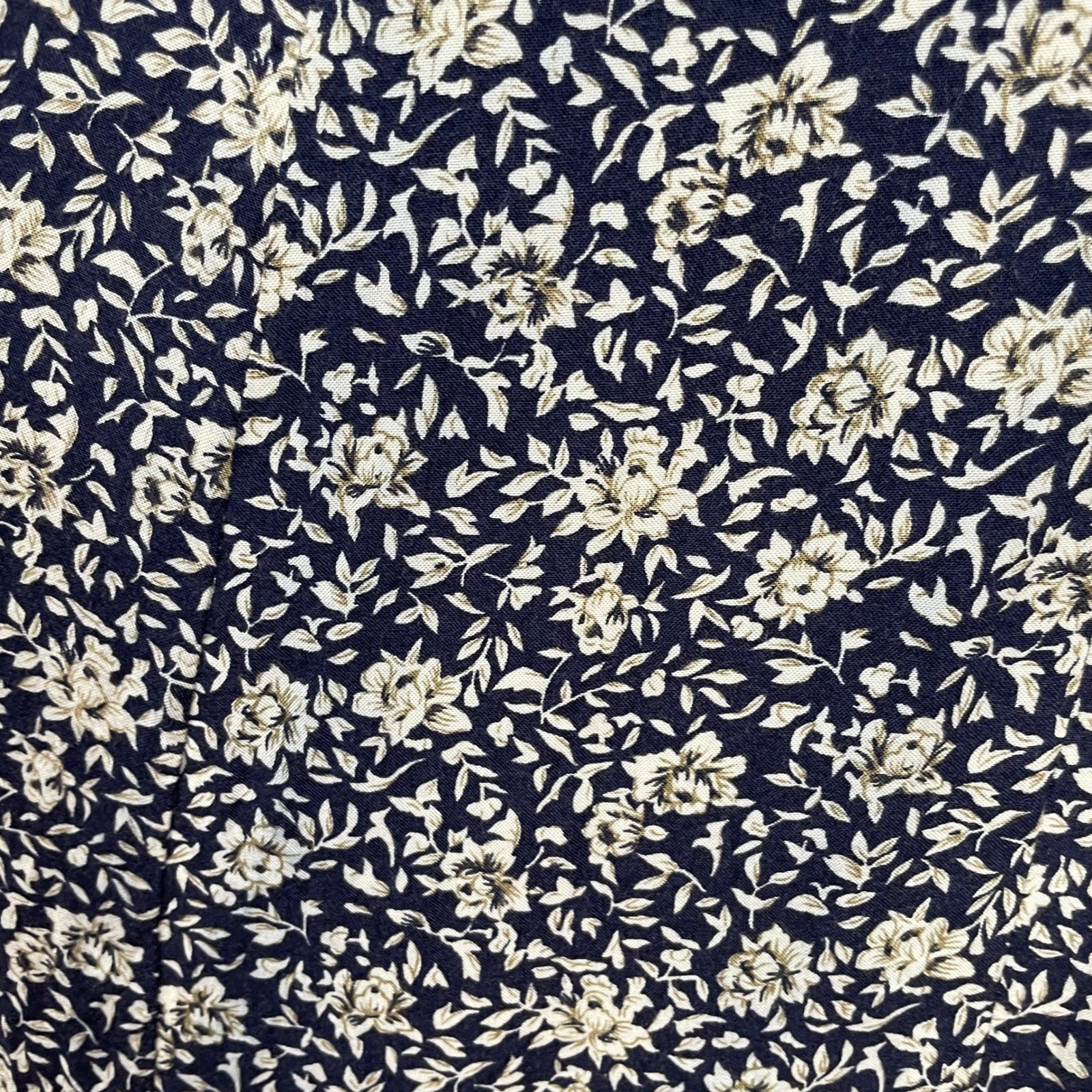 Vintage Paris Sport Club Dress Navy Floral Midi Faux Pearl Button Juniors Size 3