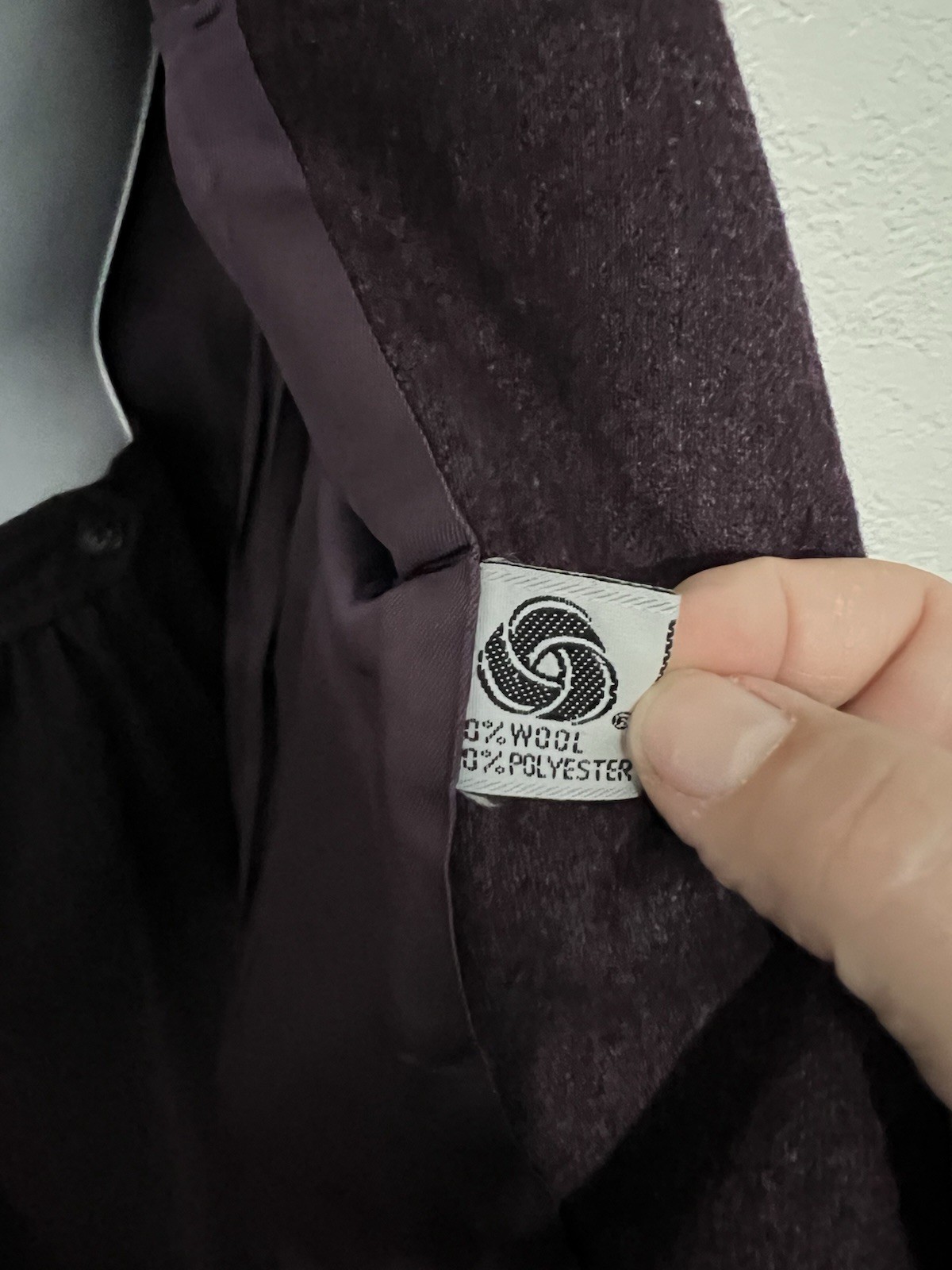 Vtg Sm Wool Skirt Suit Plum Purple Blazer Midi Skirt 2 Piece Set
