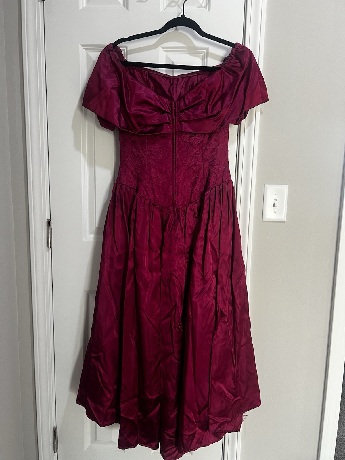 Vintage lace floral Magenta Pink Dress Size Small, Unlabeled