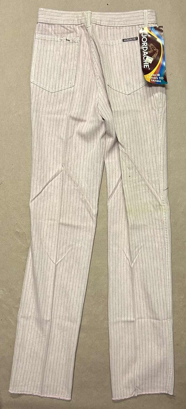Vintage 1990’s Jordache Pink Pin Stripe Jeans, Deadstock NWT, Size 28×33.5
