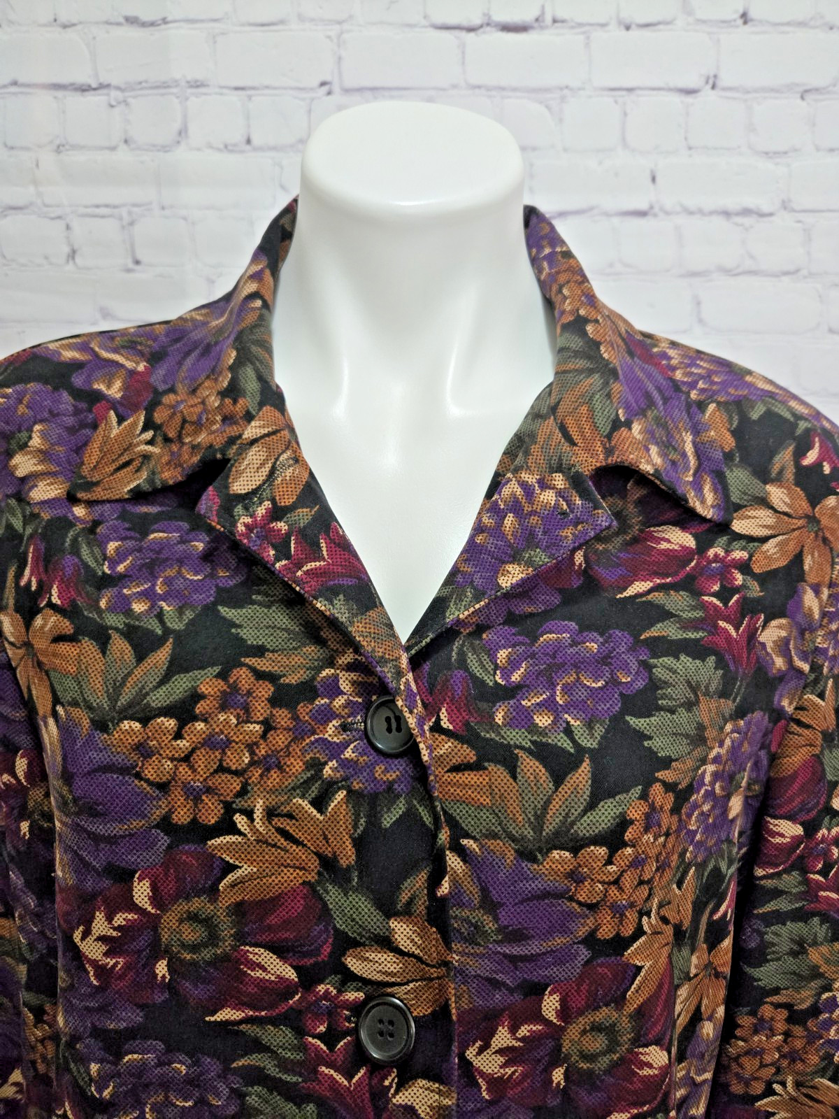 Briggs New York Vintage Maxi Skirt Suit Dark Floral Med Jacket 10 Skirt Career