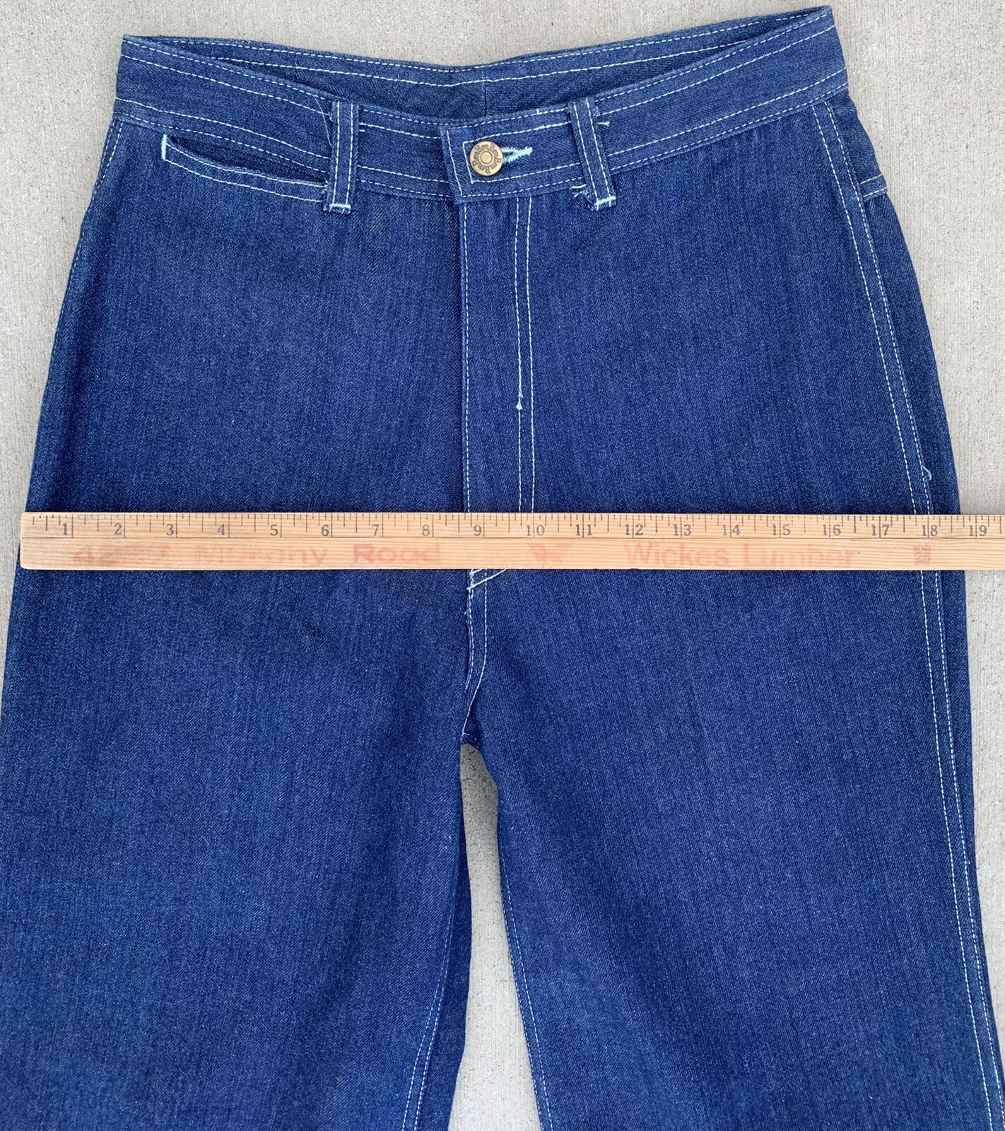 vintage Bon Bon jeans floral embroidered pockets 70s 80s size 15 29 inch waist