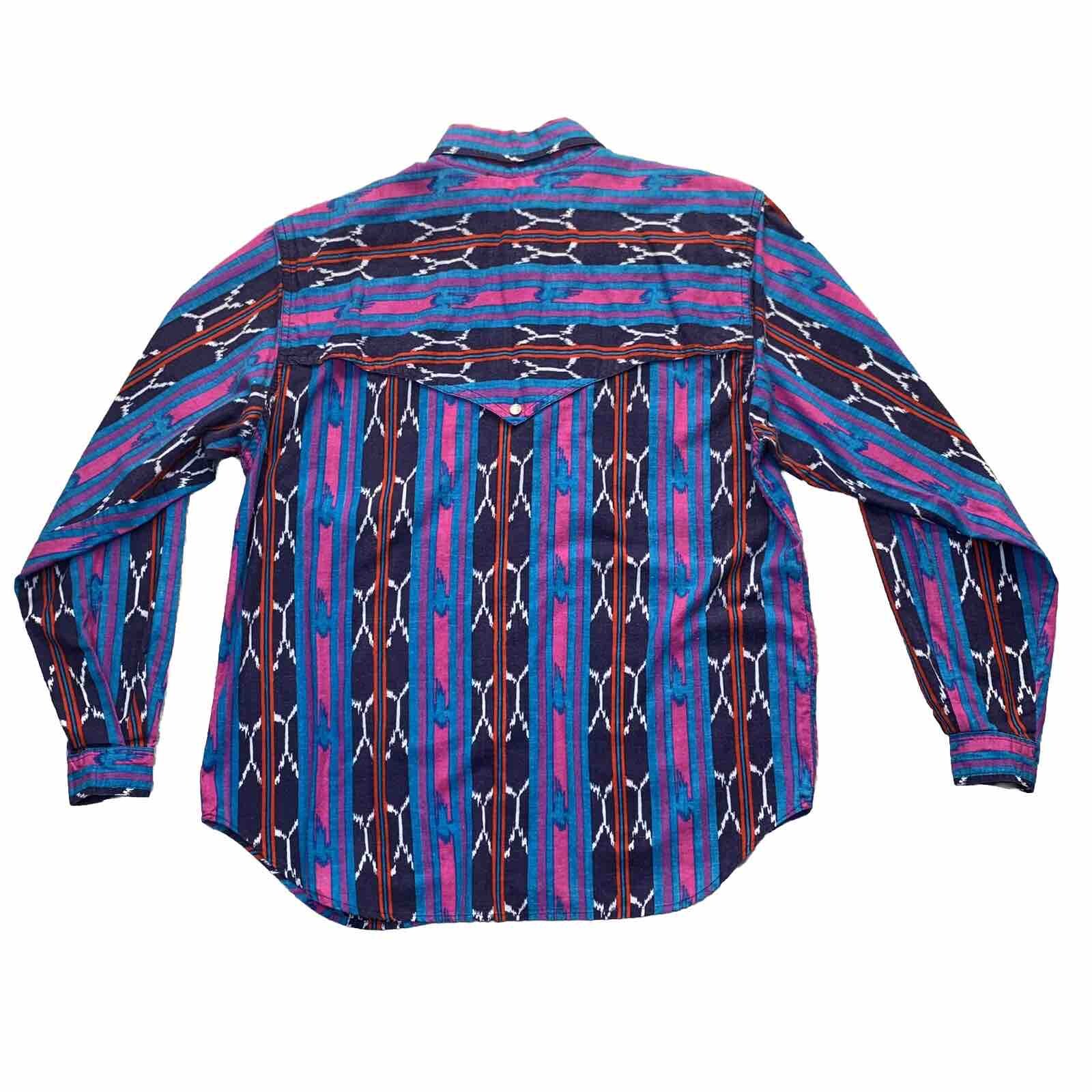 VTG Rodeo Western Wear Women’s Multicolor Cropped Long Sleeve Western Top Sz L