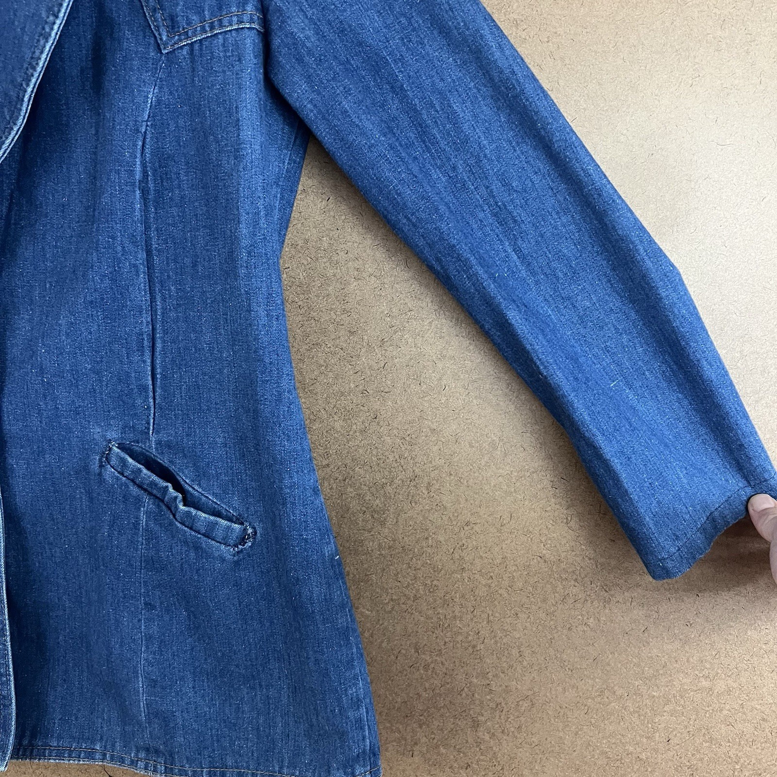 VTG 70s Lady Lee Western Denim Blazer 11/12 Made in USA