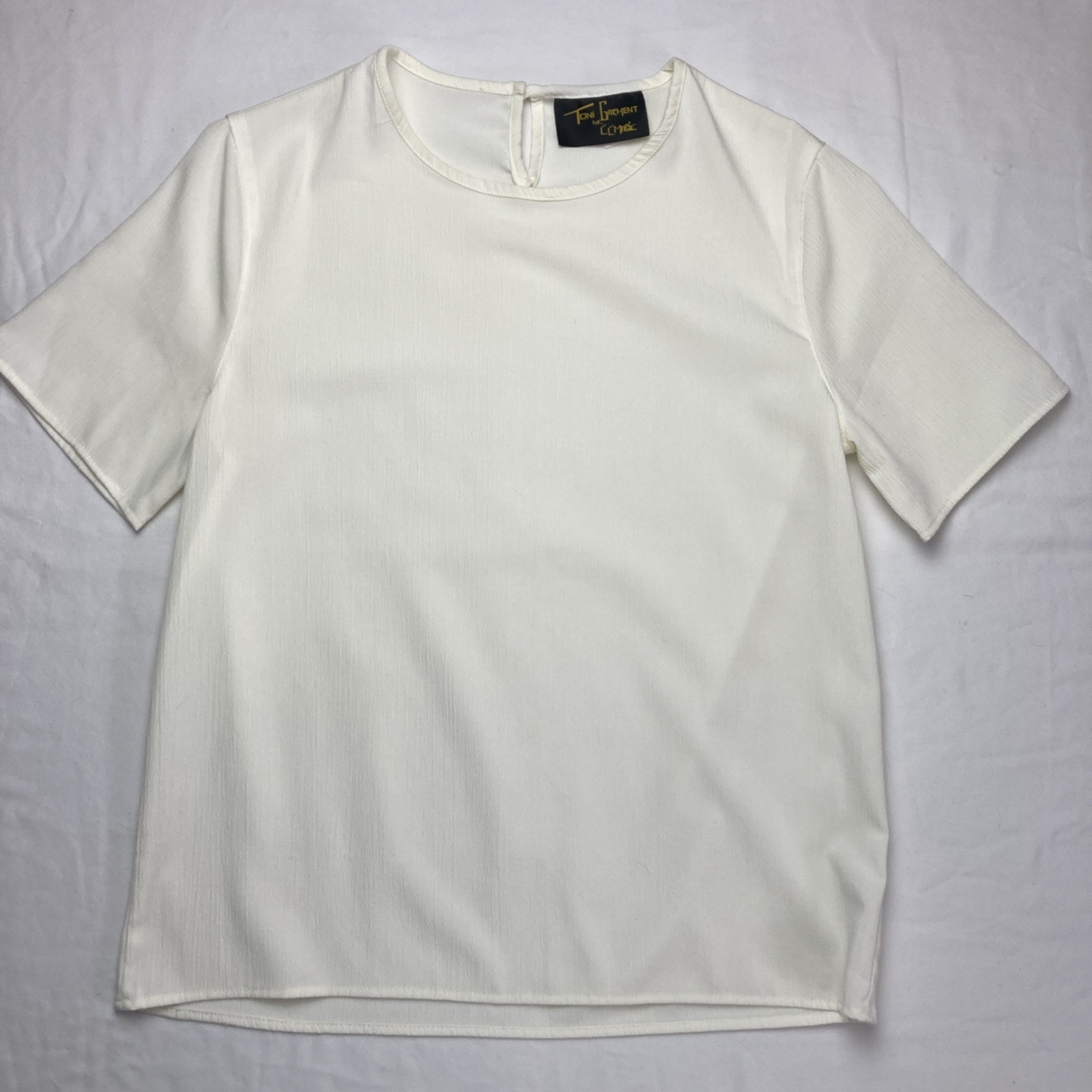 Toni Garment for CC Magic Vintage Keyhole Blouse Ivory Size SMALL