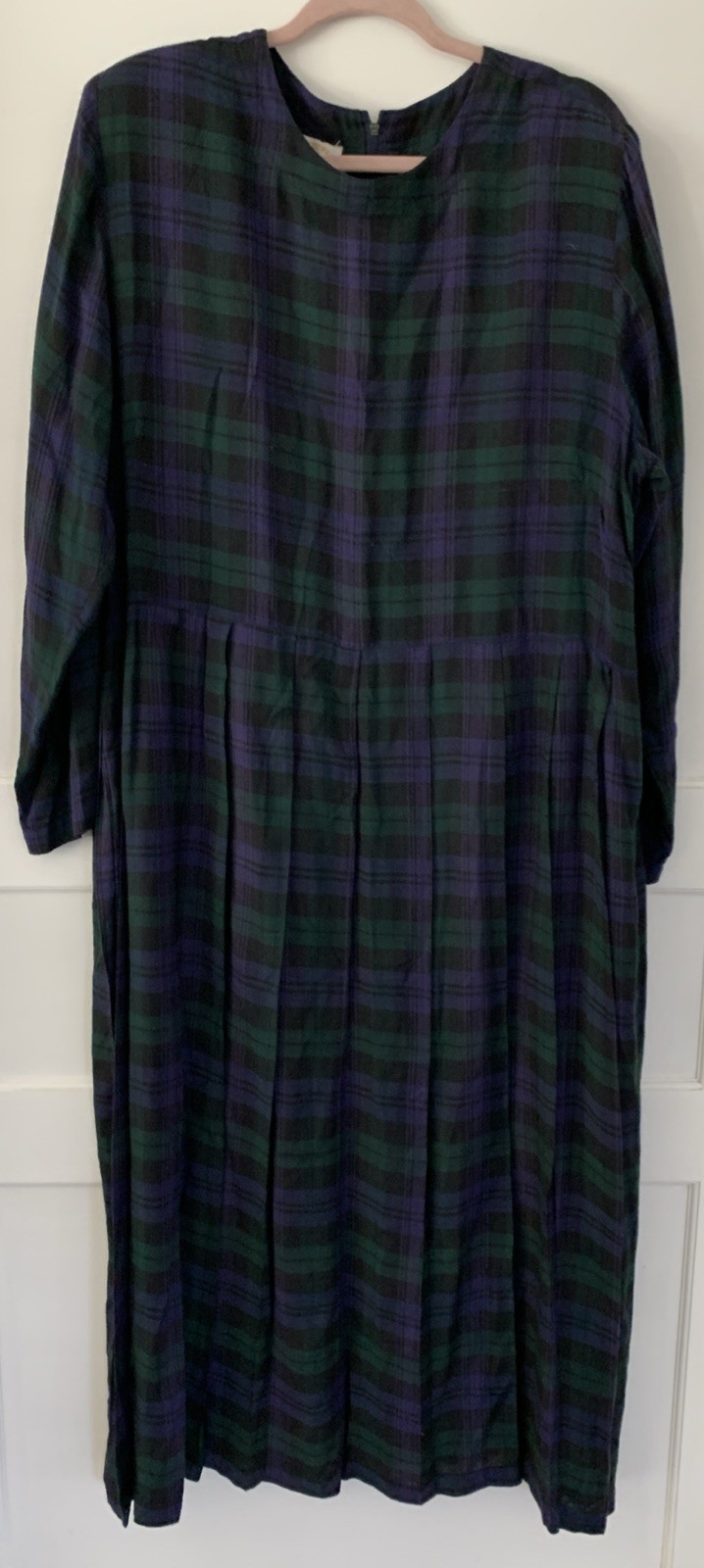 Country Wear Clothing Co. 16 Vtg Long Sleeve Plaid Dress & Reversible Vest