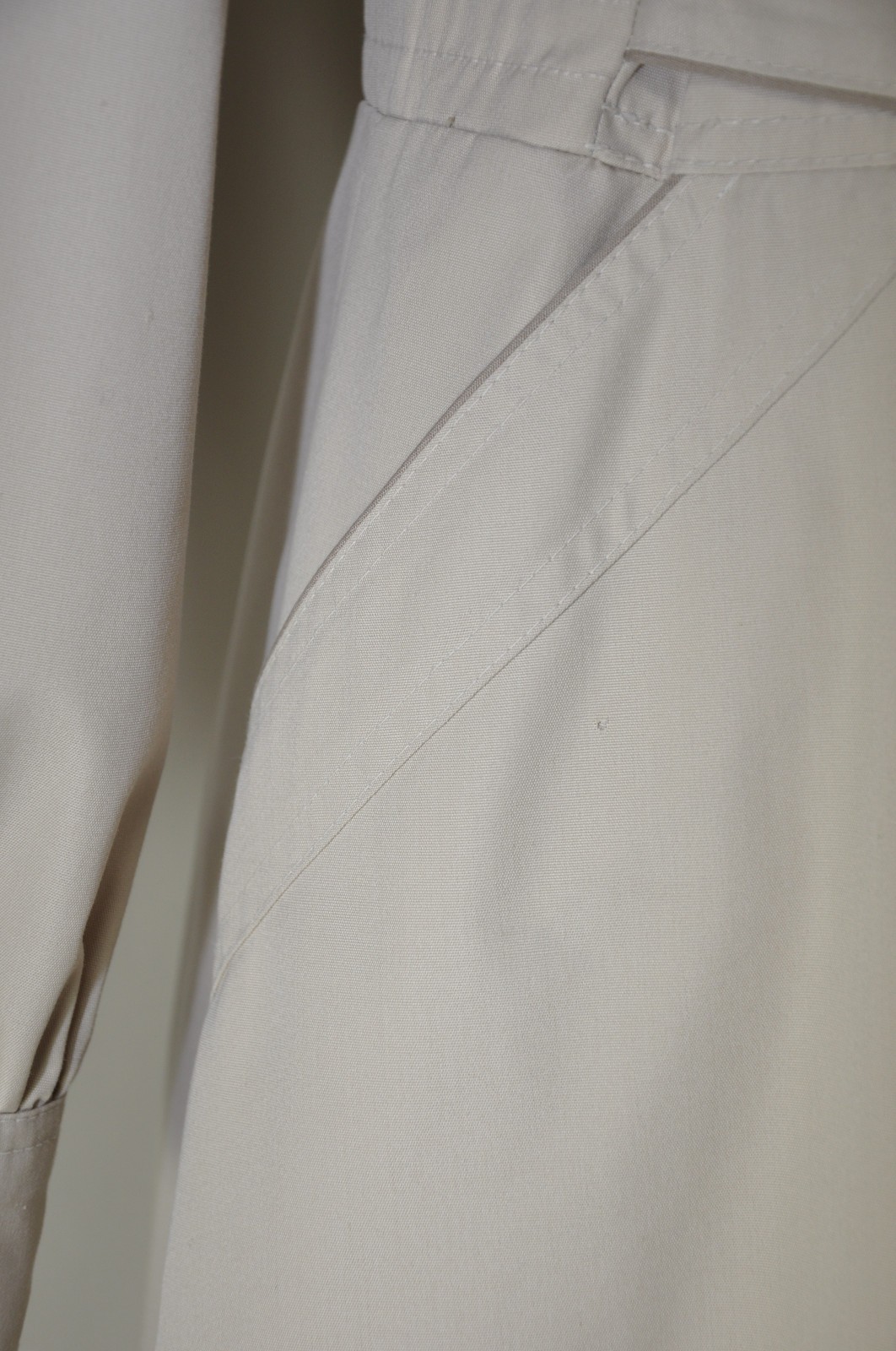 80s Vintage Classic Tan Khaki Cotton Blent Waterproof Rain Trench Coat Women S M