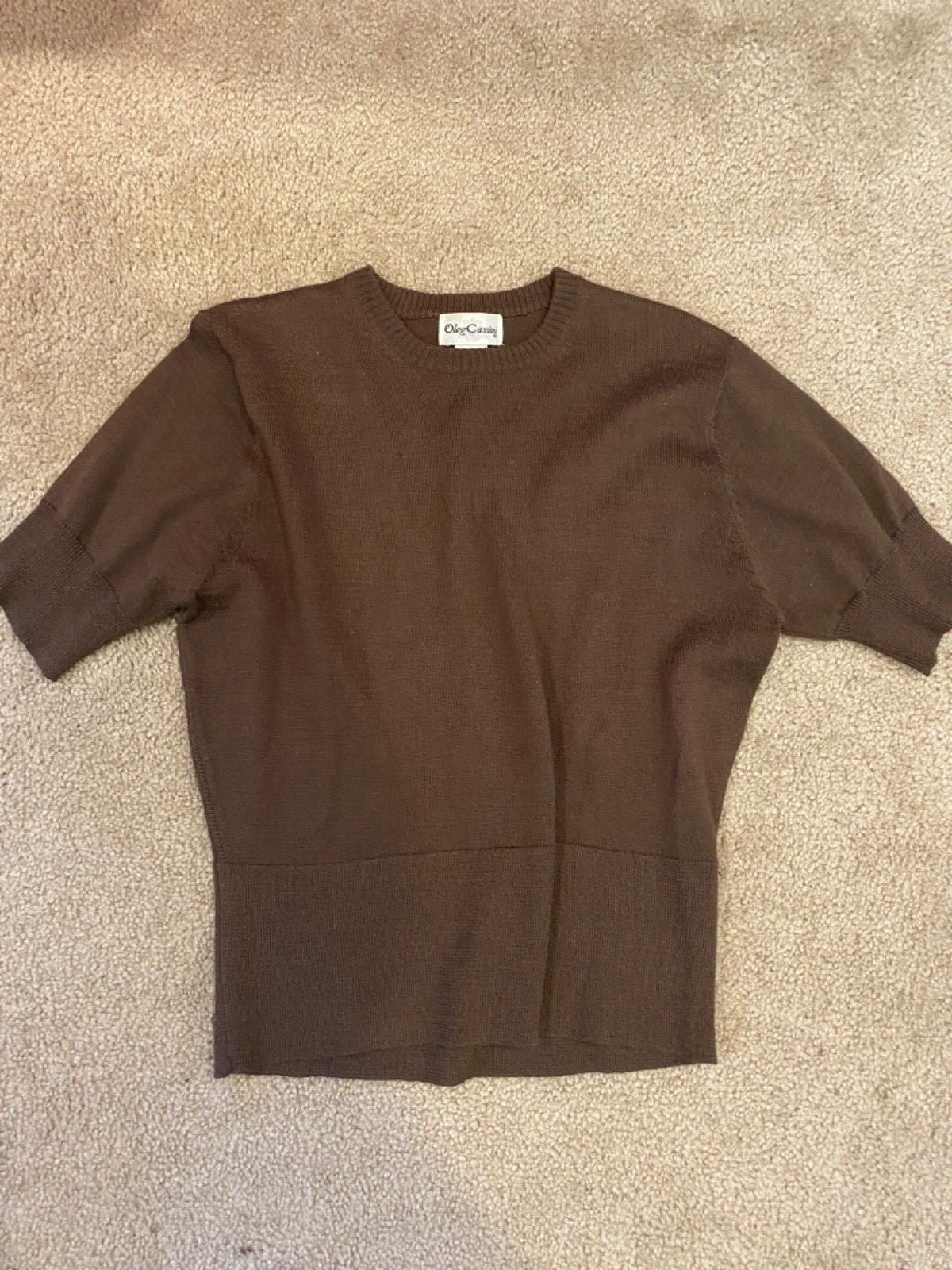Blouse Oleg Cassini Size m Color Solid Brown Vintage acrylic Wool