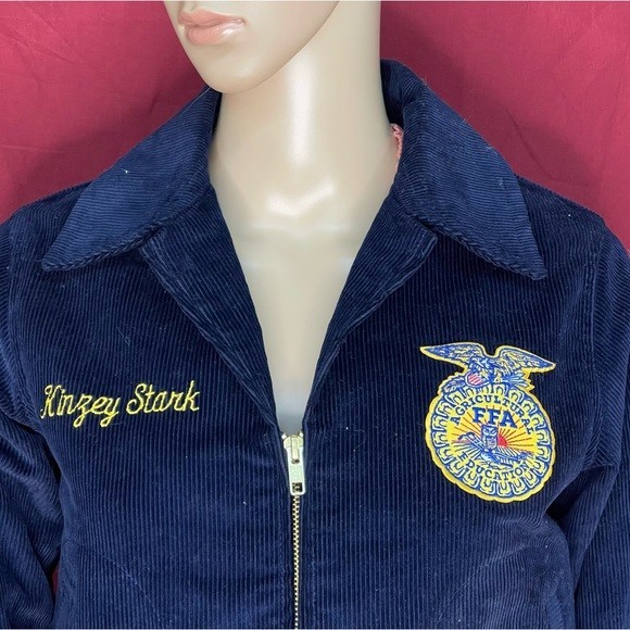 Vintage FFA Blue Corduroy Jacket Size 103-32 Y6-8 Women’s Small see measurement