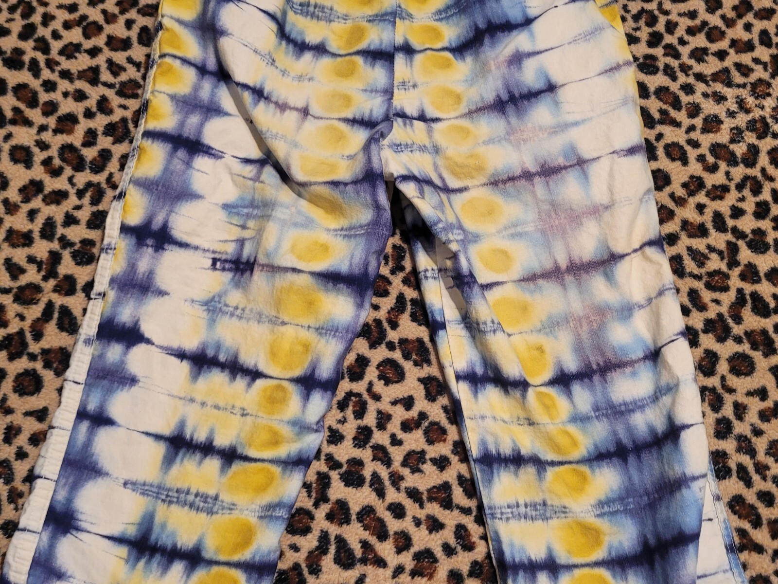 Vintage Tie Dye Xtrovert 60s 70s 80s Pants Blue Yellow White