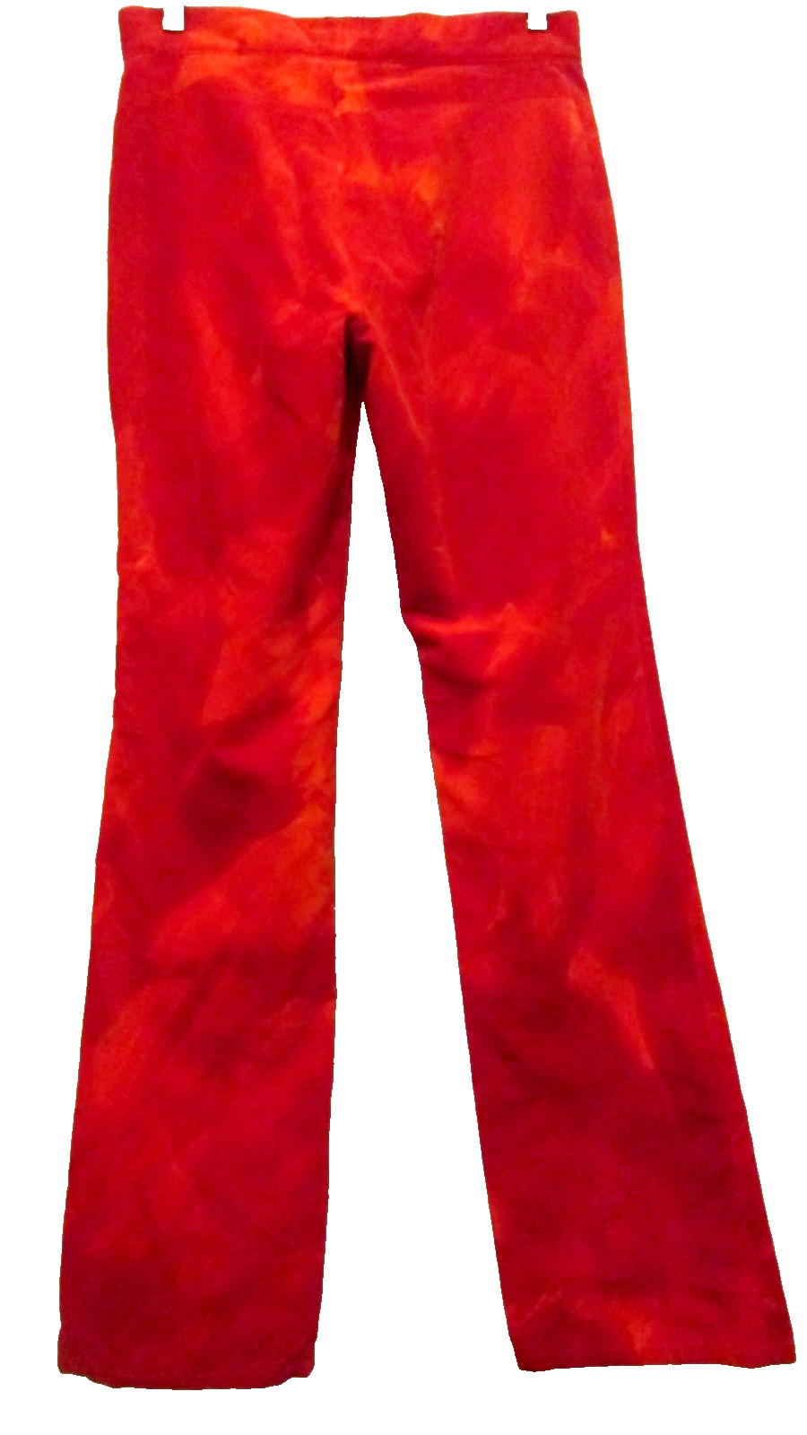 Vintage agnes b. PARIS „Splotchy” Red Velour Zip Front Pants Size 36 (US 6)