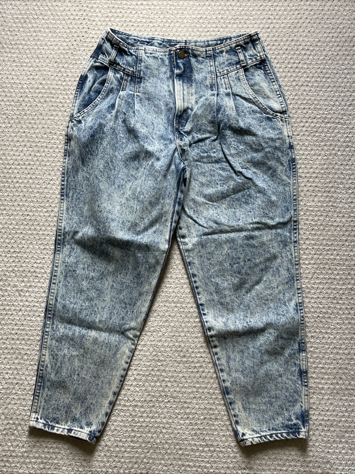 Vtg 80s Chic Jeans Denim Blue Acid Wash High Waist Sz. 18 Petite Made in USA